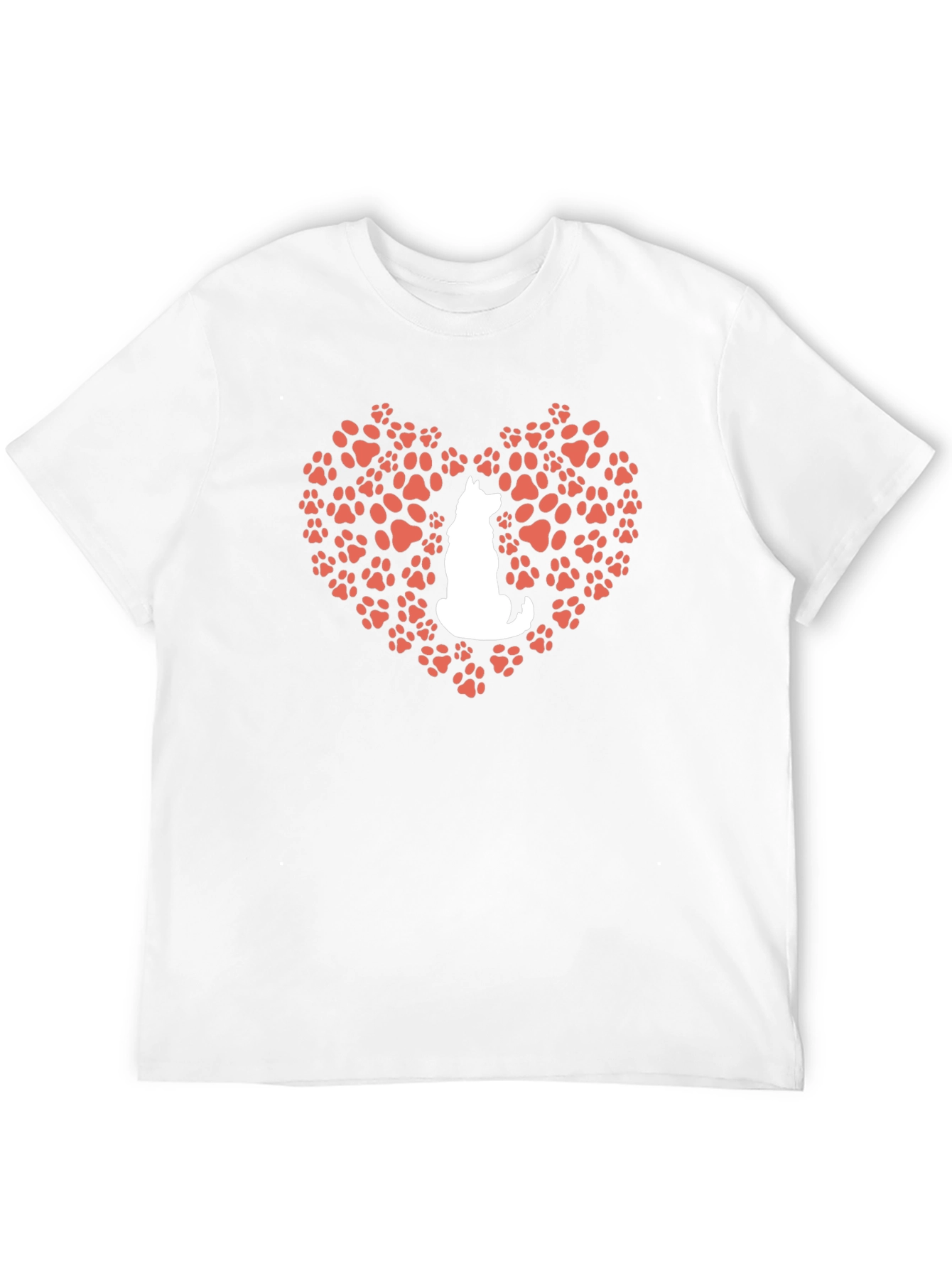 Dog Paw Heart T-Shirt - Love My Pet!