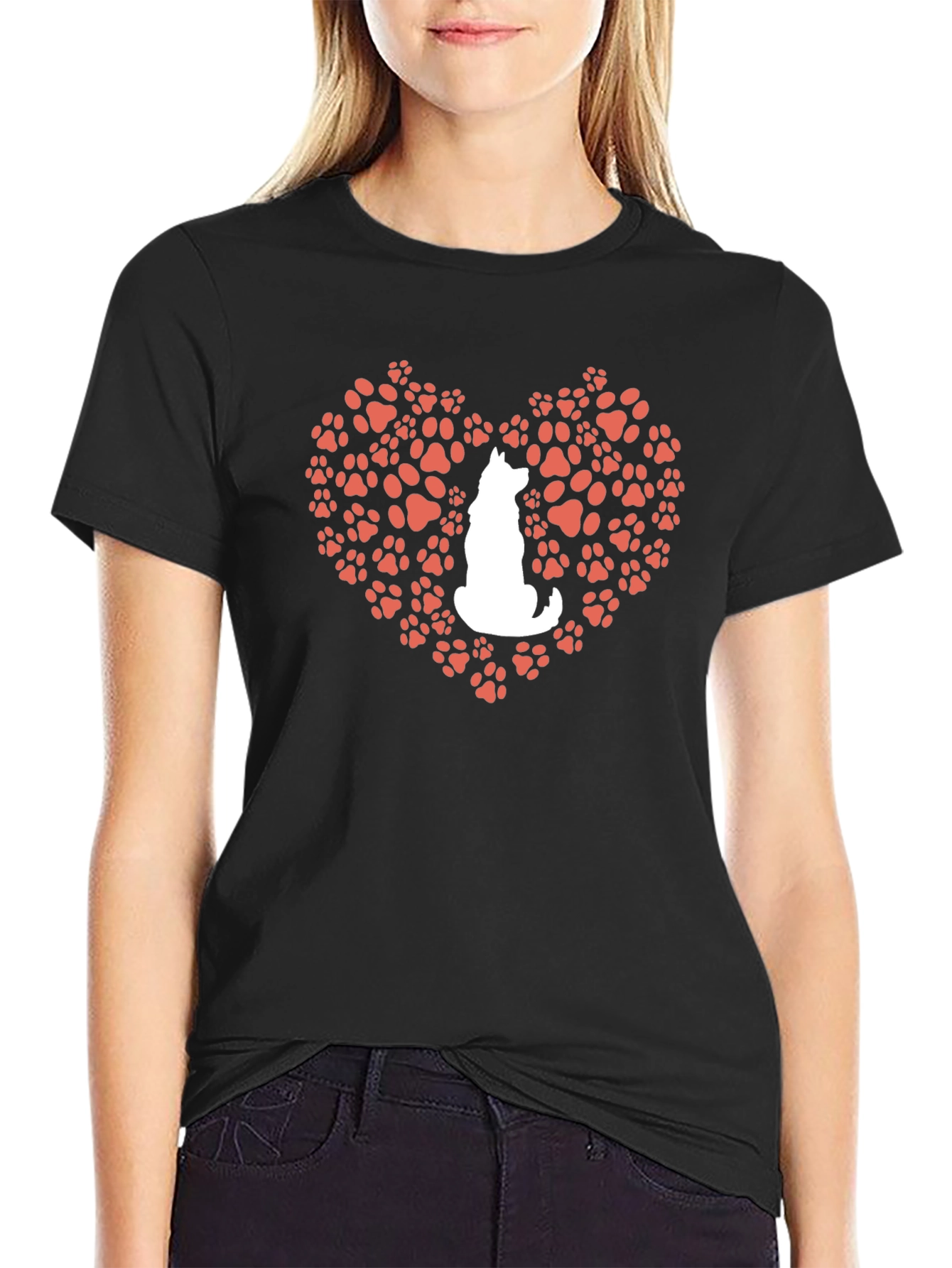 Dog Paw Heart T-Shirt - Love My Pet!