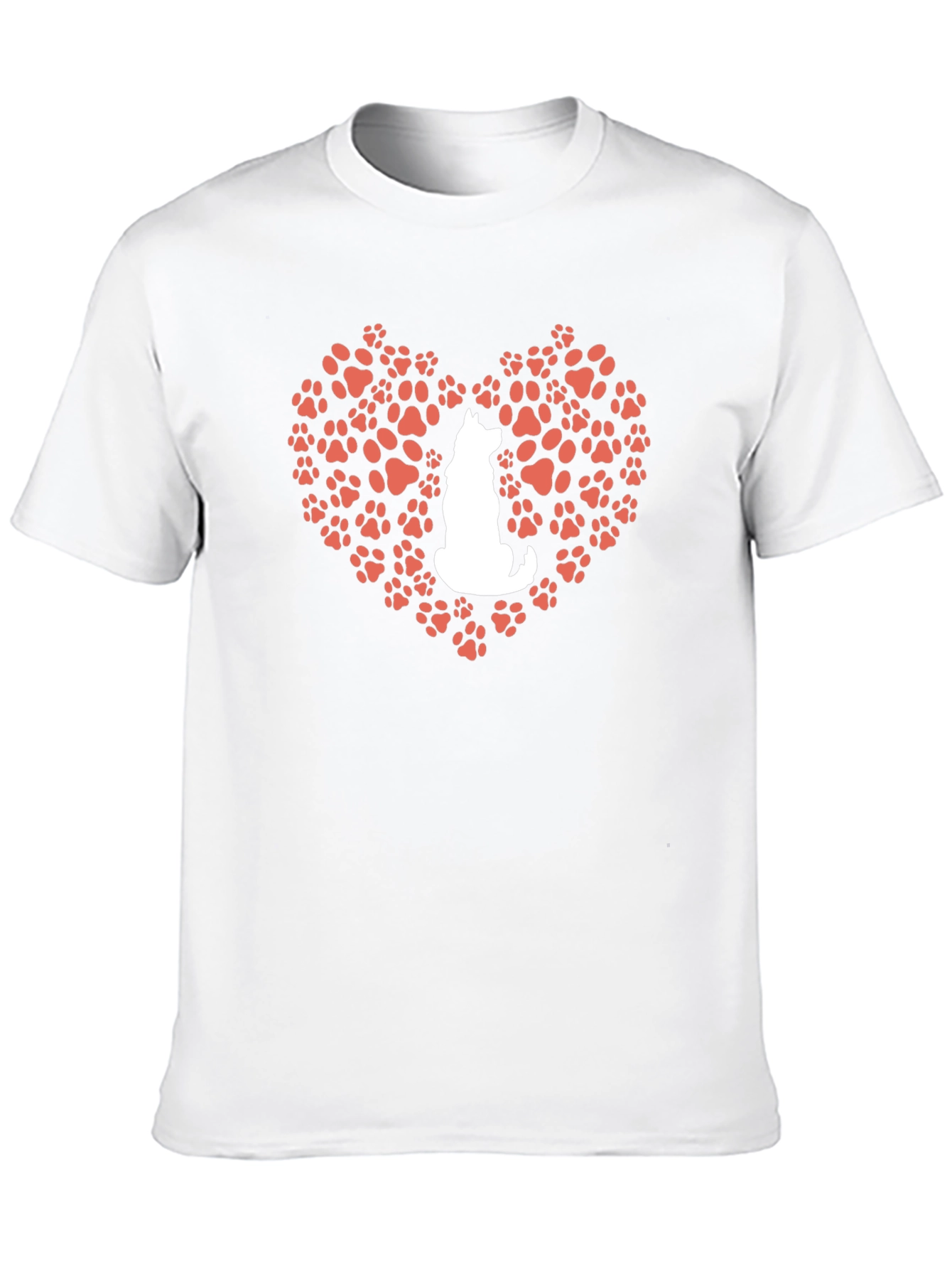 Dog Paw Heart T-Shirt - Love My Pet!