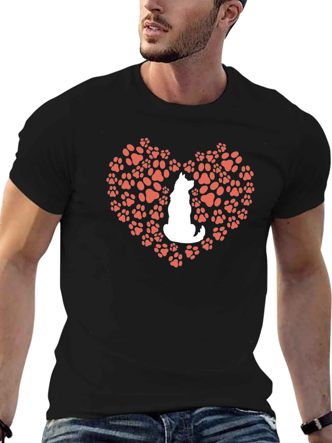 Dog Paw Heart T-Shirt - Love My Pet!