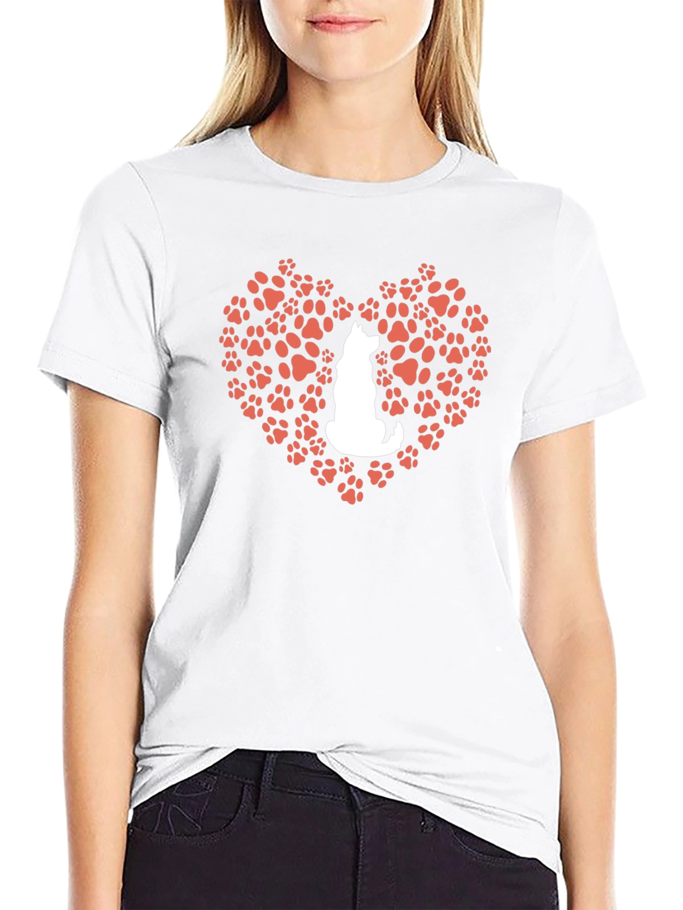 Dog Paw Heart T-Shirt - Love My Pet!