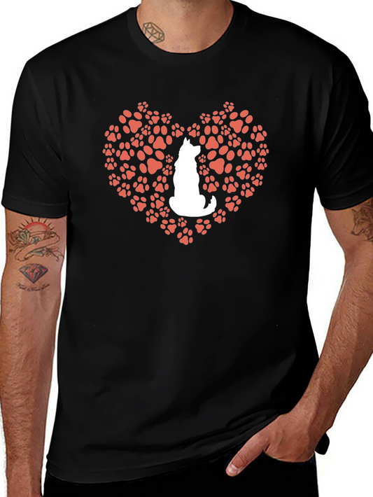 Dog Paw Heart T-Shirt - Love My Pet!