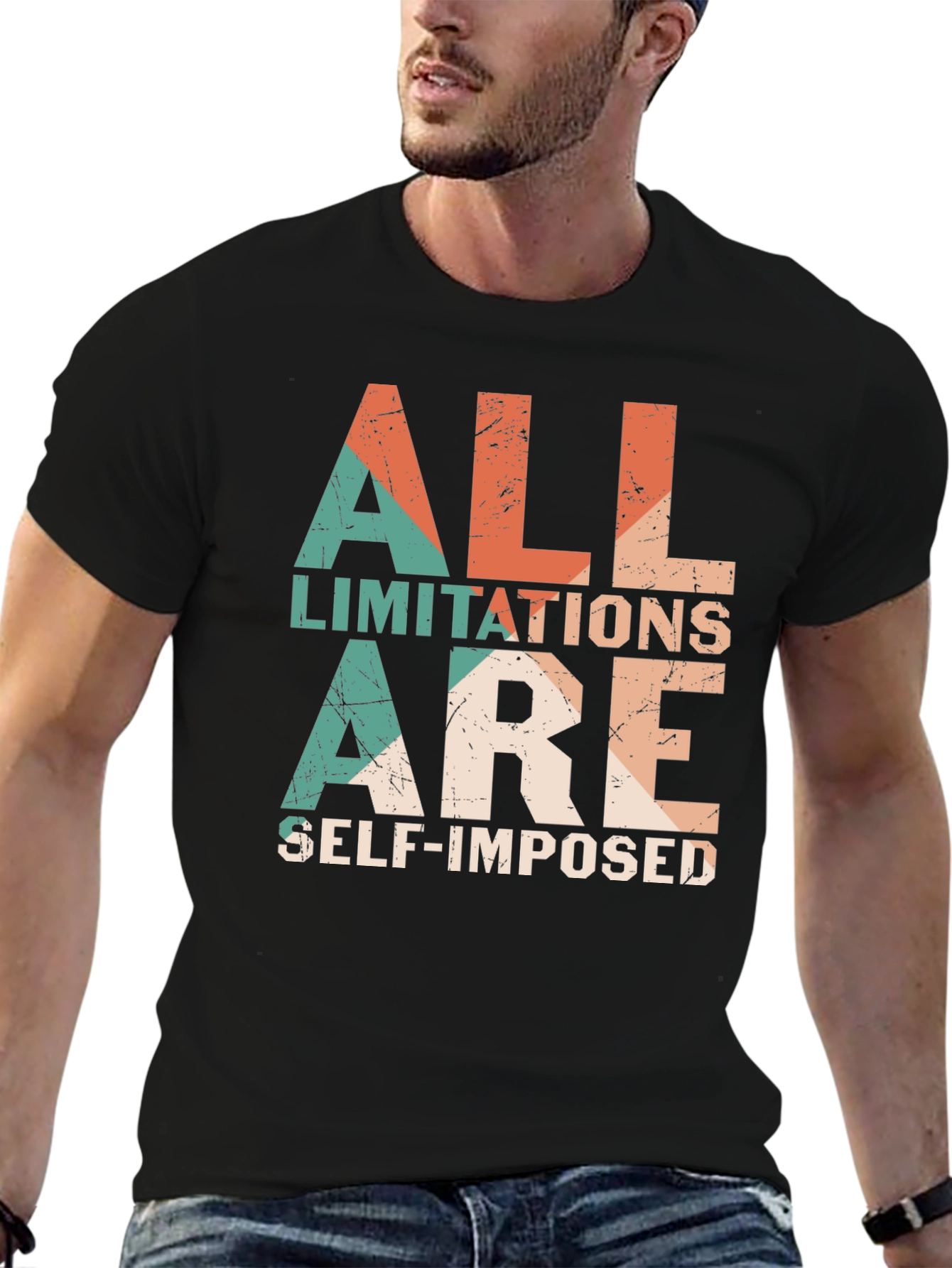 Inspirational Retro T-Shirt - All Limitations Self-Imposed