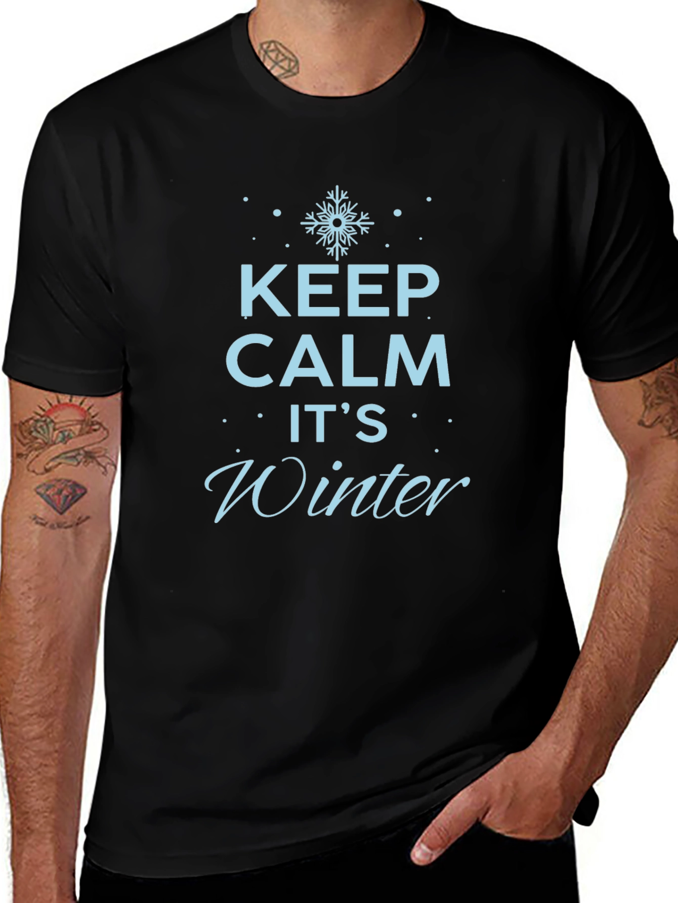 Keep Calm Its Winter Black T-Shirt