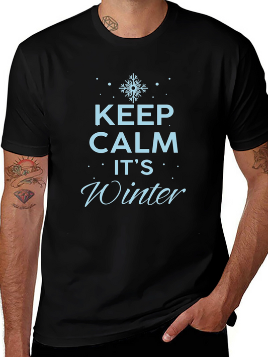 Keep Calm Its Winter Black T-Shirt