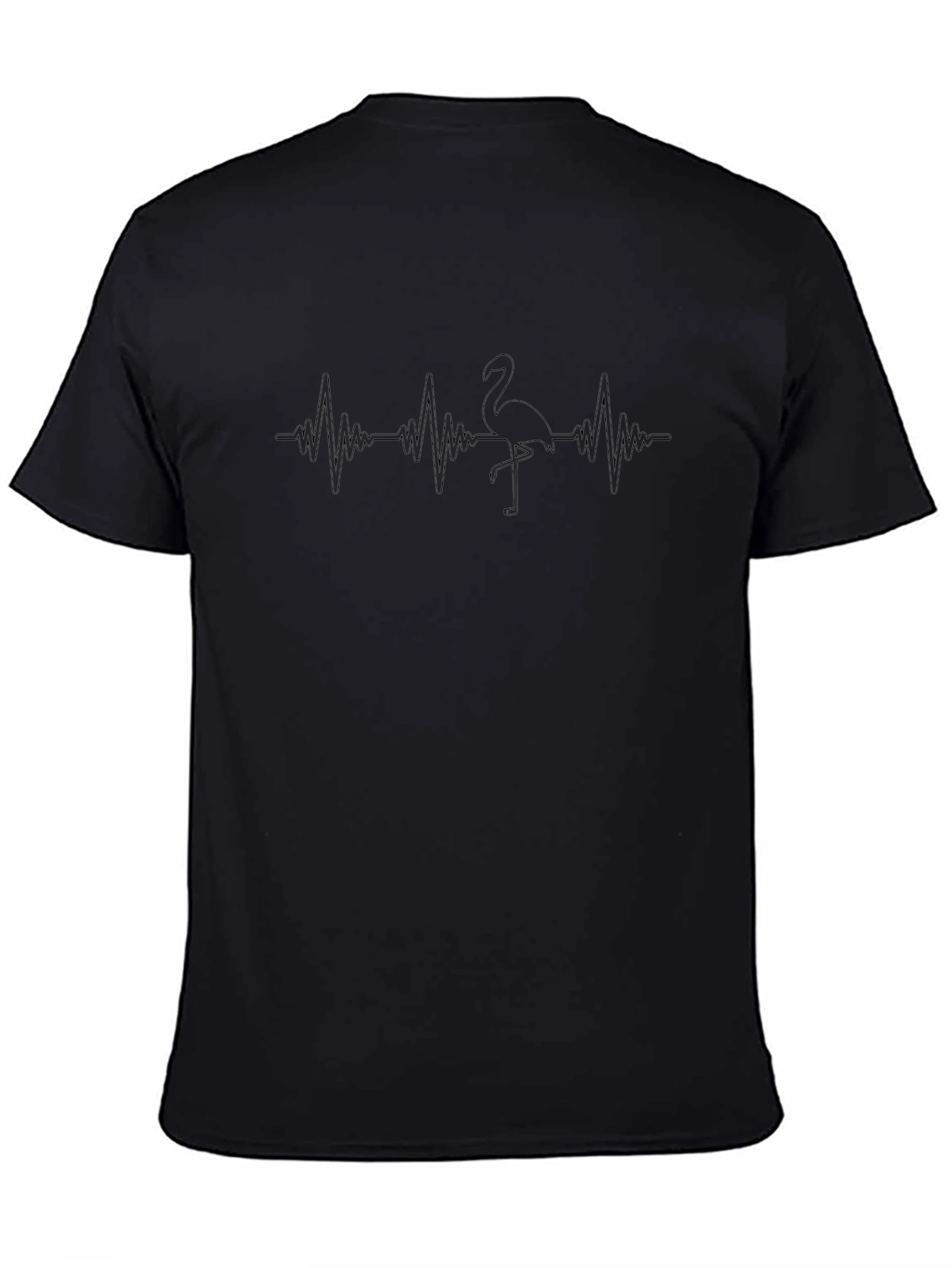 Flamingo Heartbeat Black T-Shirt