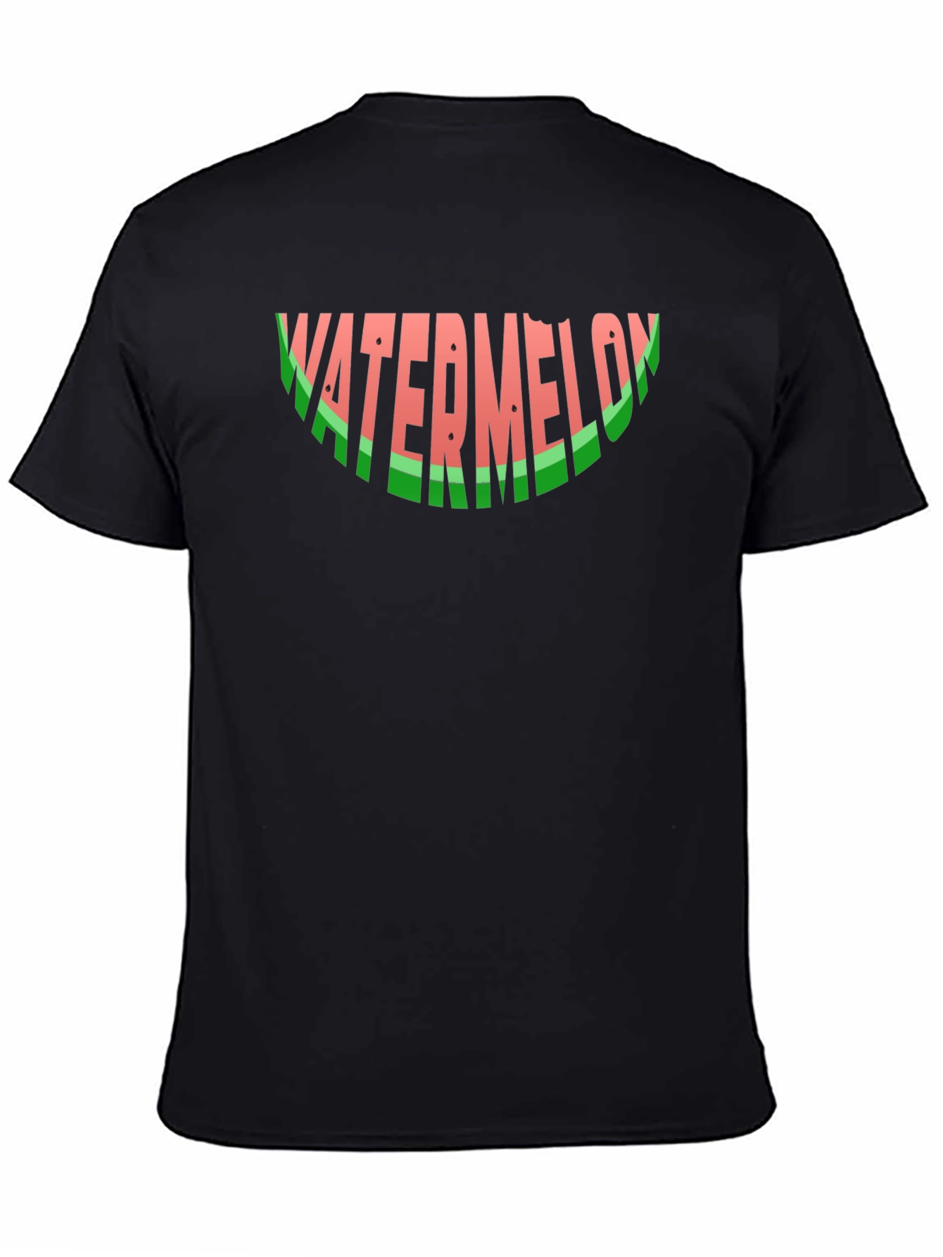 Watermelon Word Art Black Graphic T-Shirt