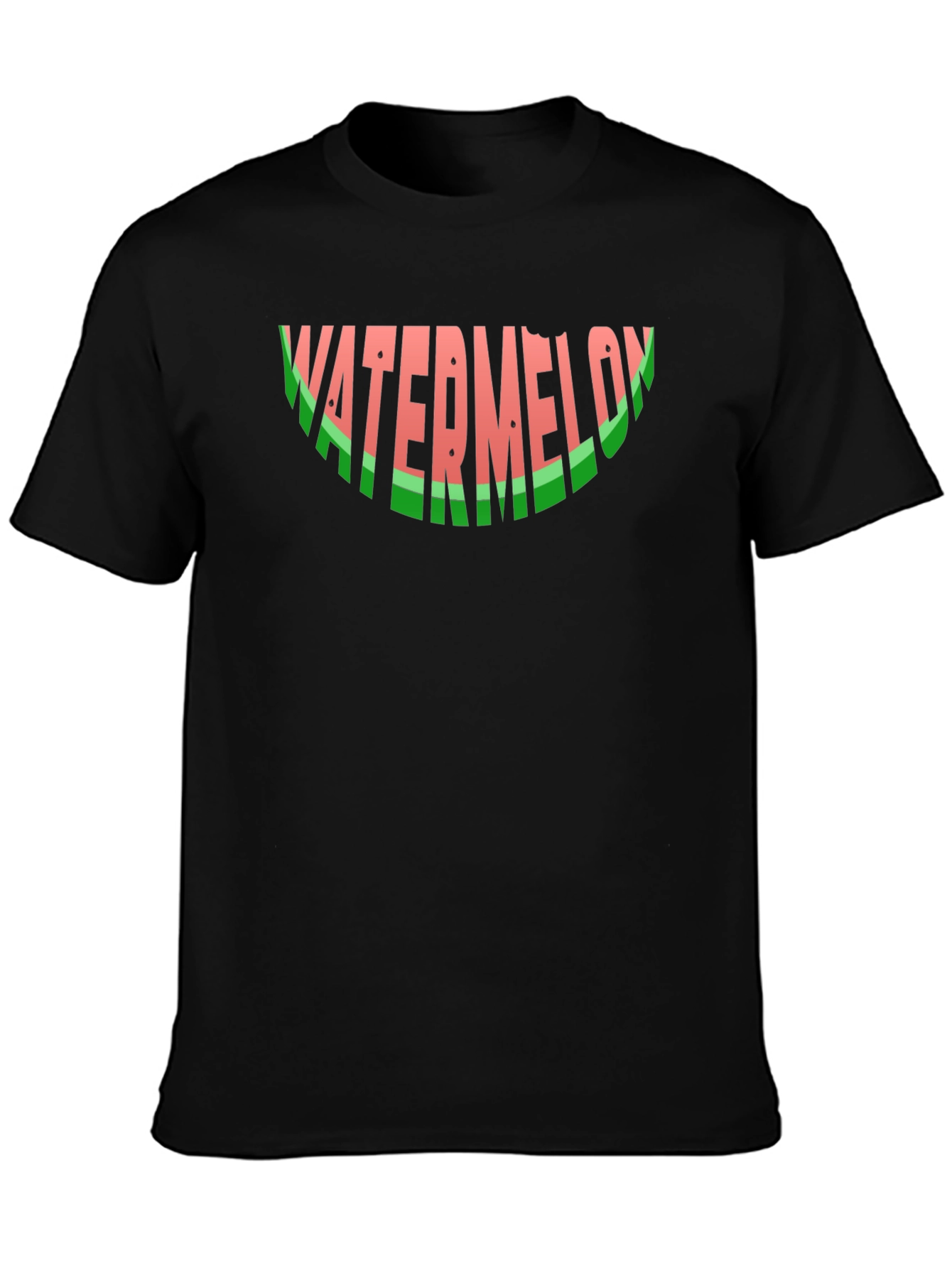 Watermelon Word Art Black Graphic T-Shirt