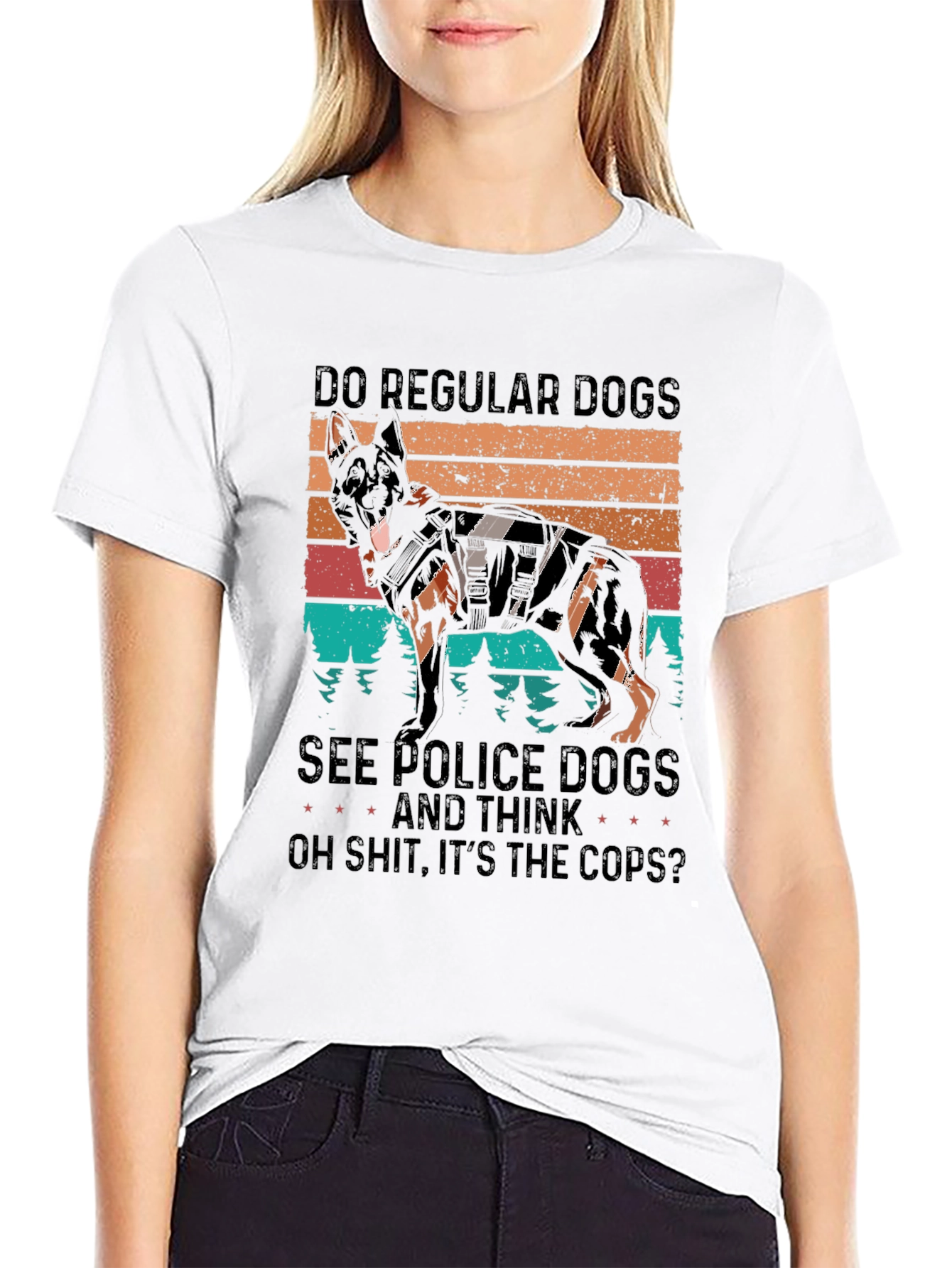 Police Dog T-Shirt Funny K9 Cop Apparel