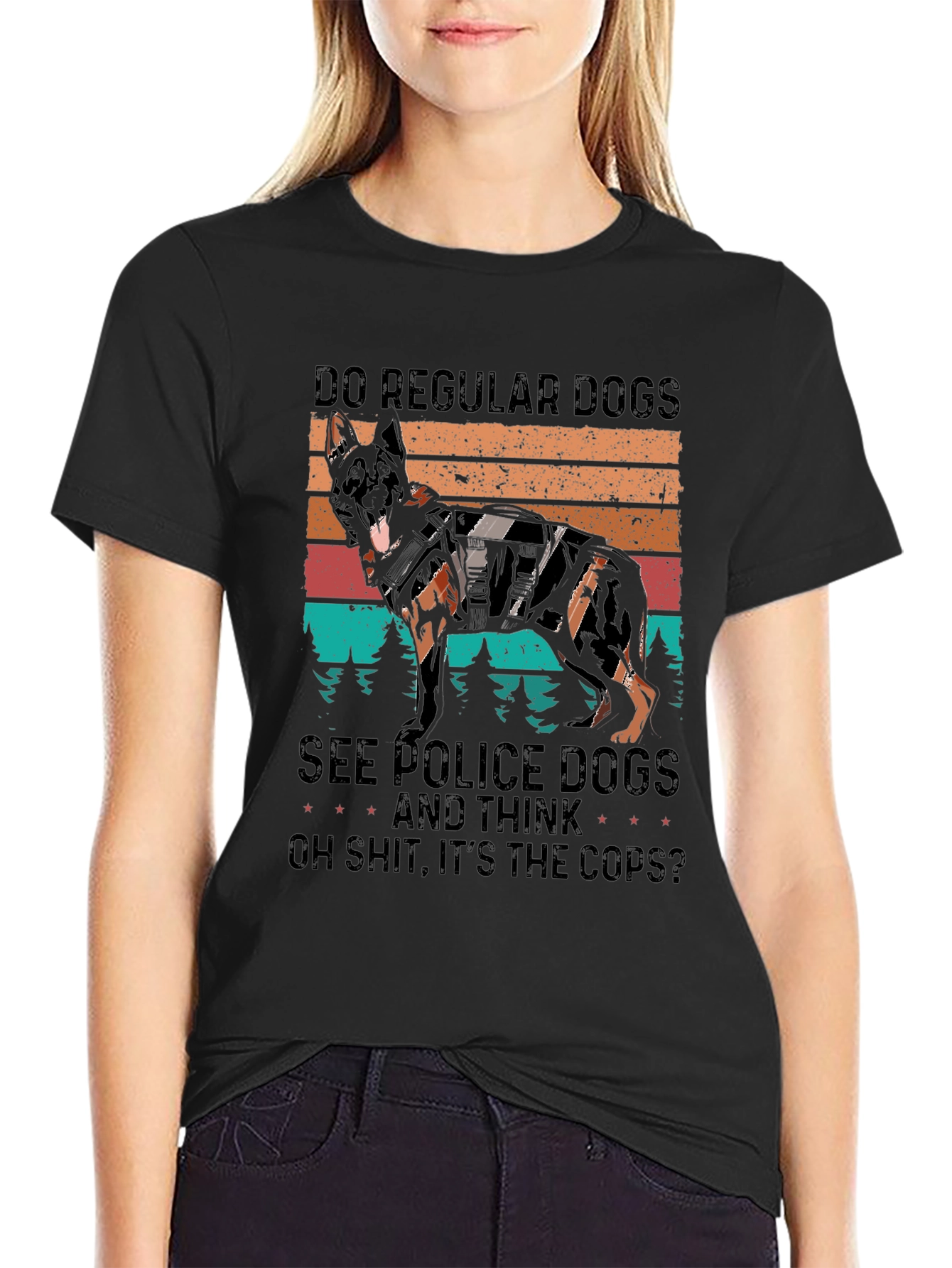 Police Dog T-Shirt Funny K9 Cop Apparel