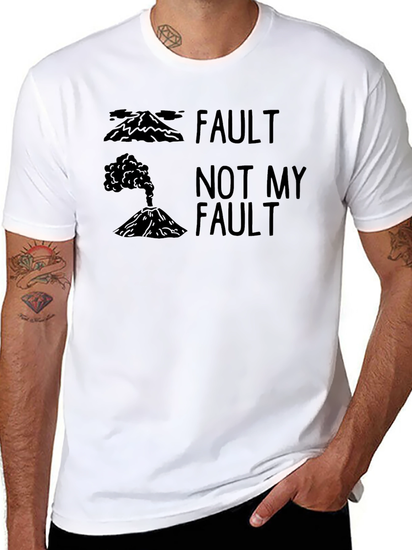 Fault Not My Fault Volcano Pun T-Shirt