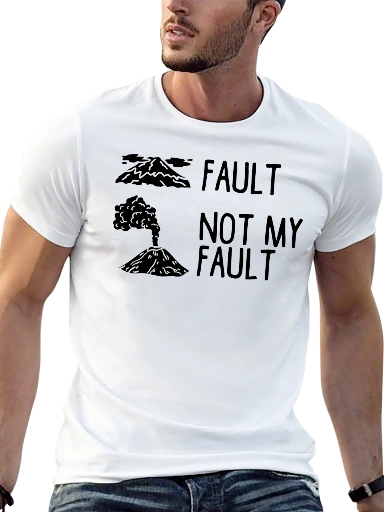 Fault Not My Fault Volcano Pun T-Shirt