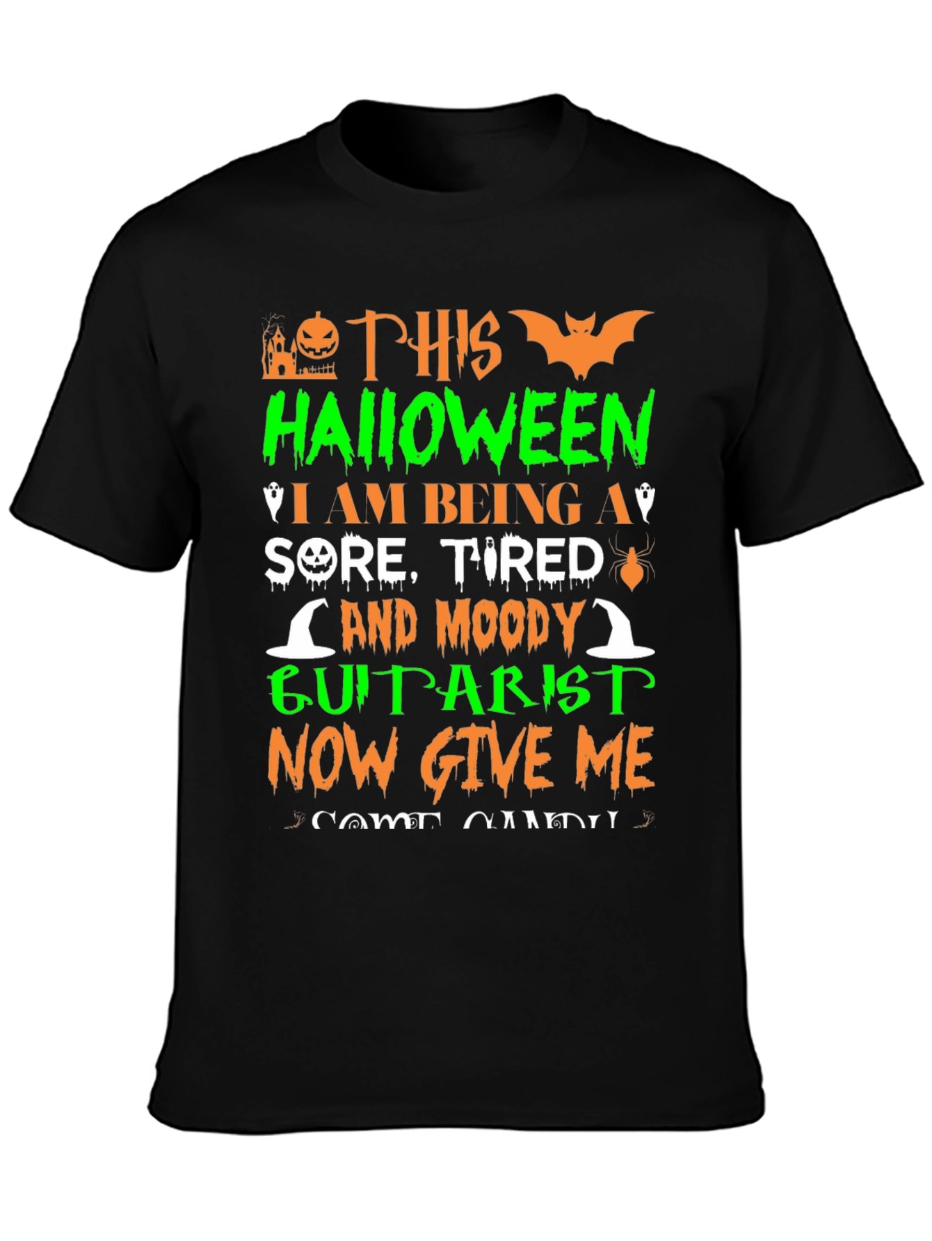 Halloween Guitarist Graphic T-Shirt