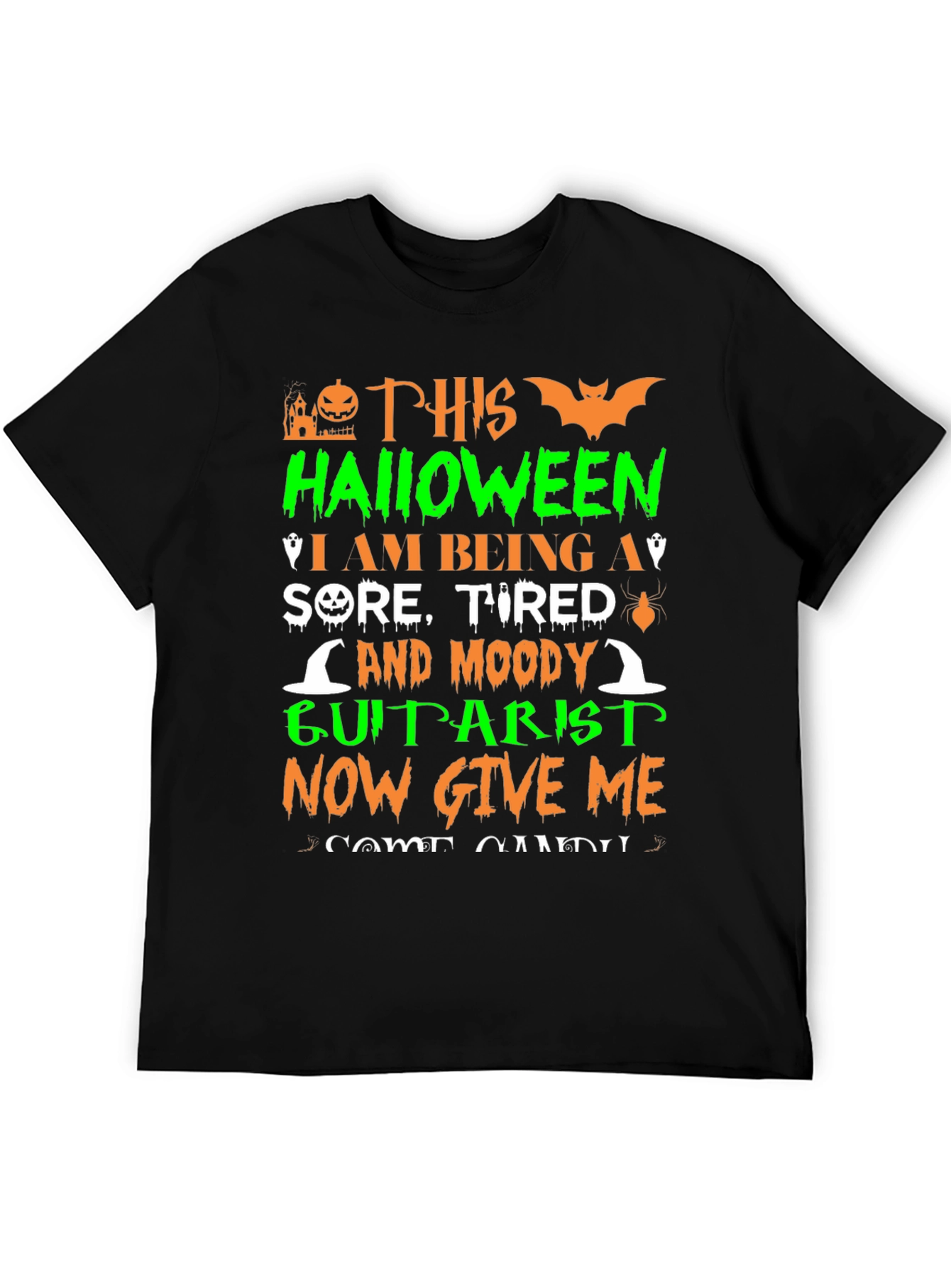 Halloween Guitarist Graphic T-Shirt
