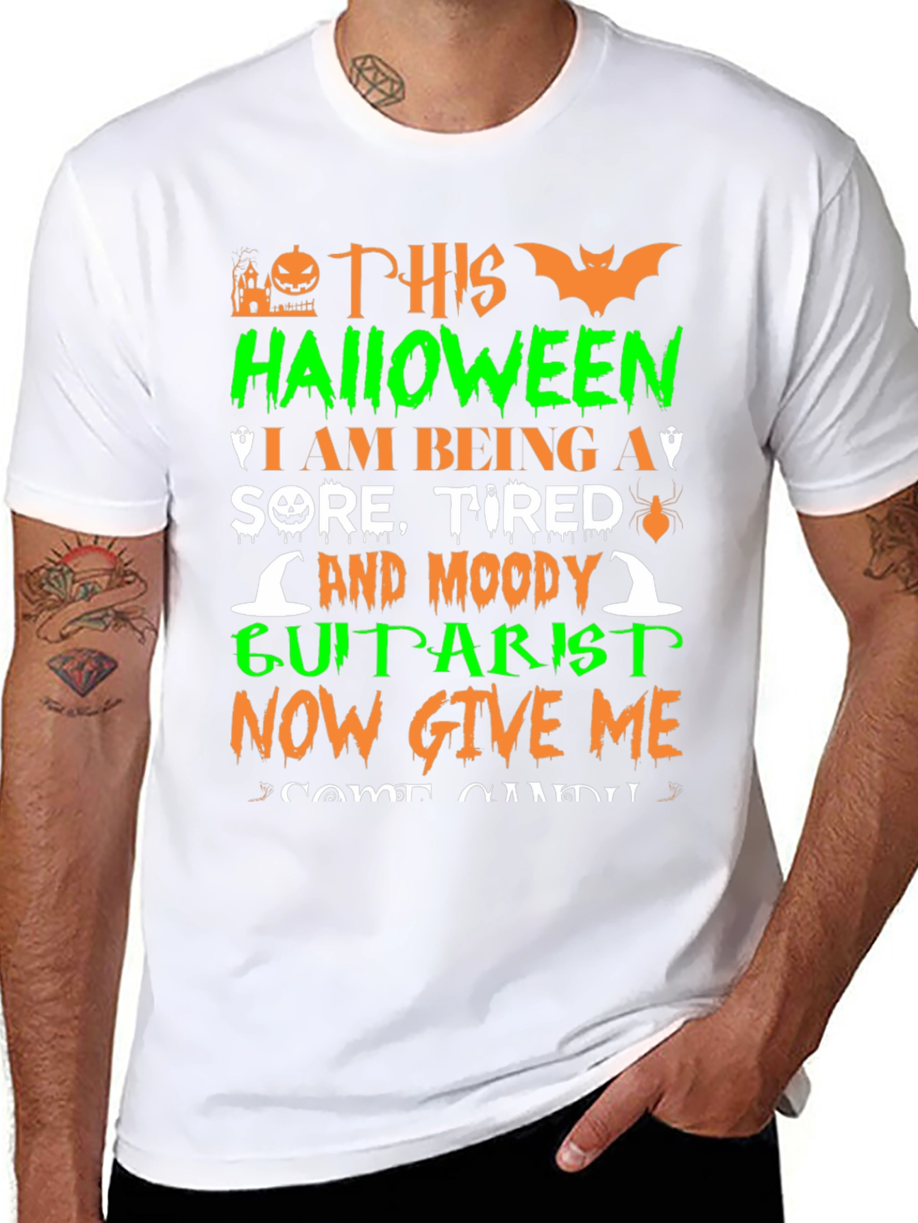 Halloween Guitarist Graphic T-Shirt