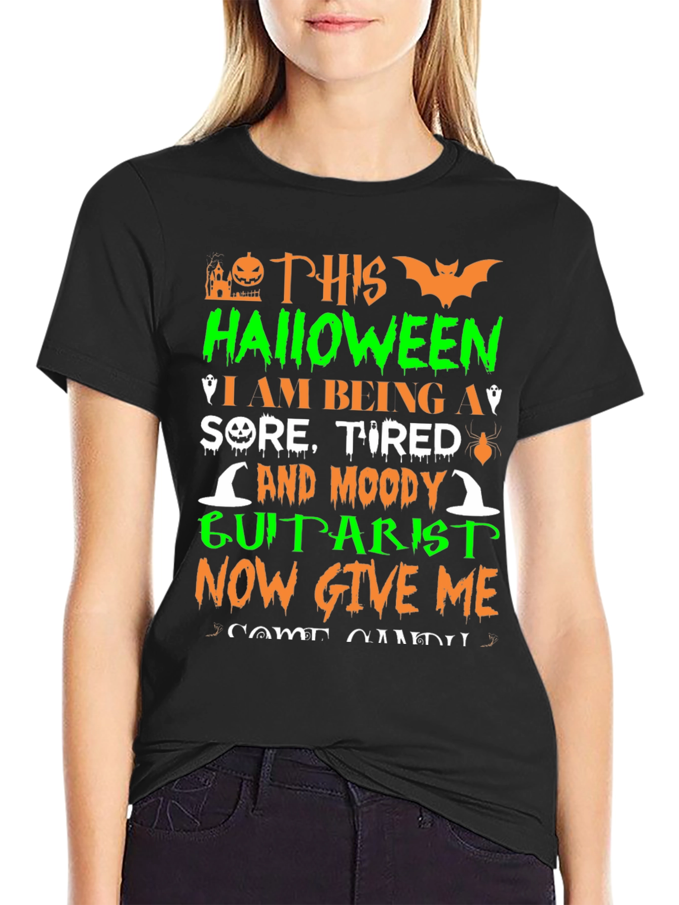 Halloween Guitarist Graphic T-Shirt