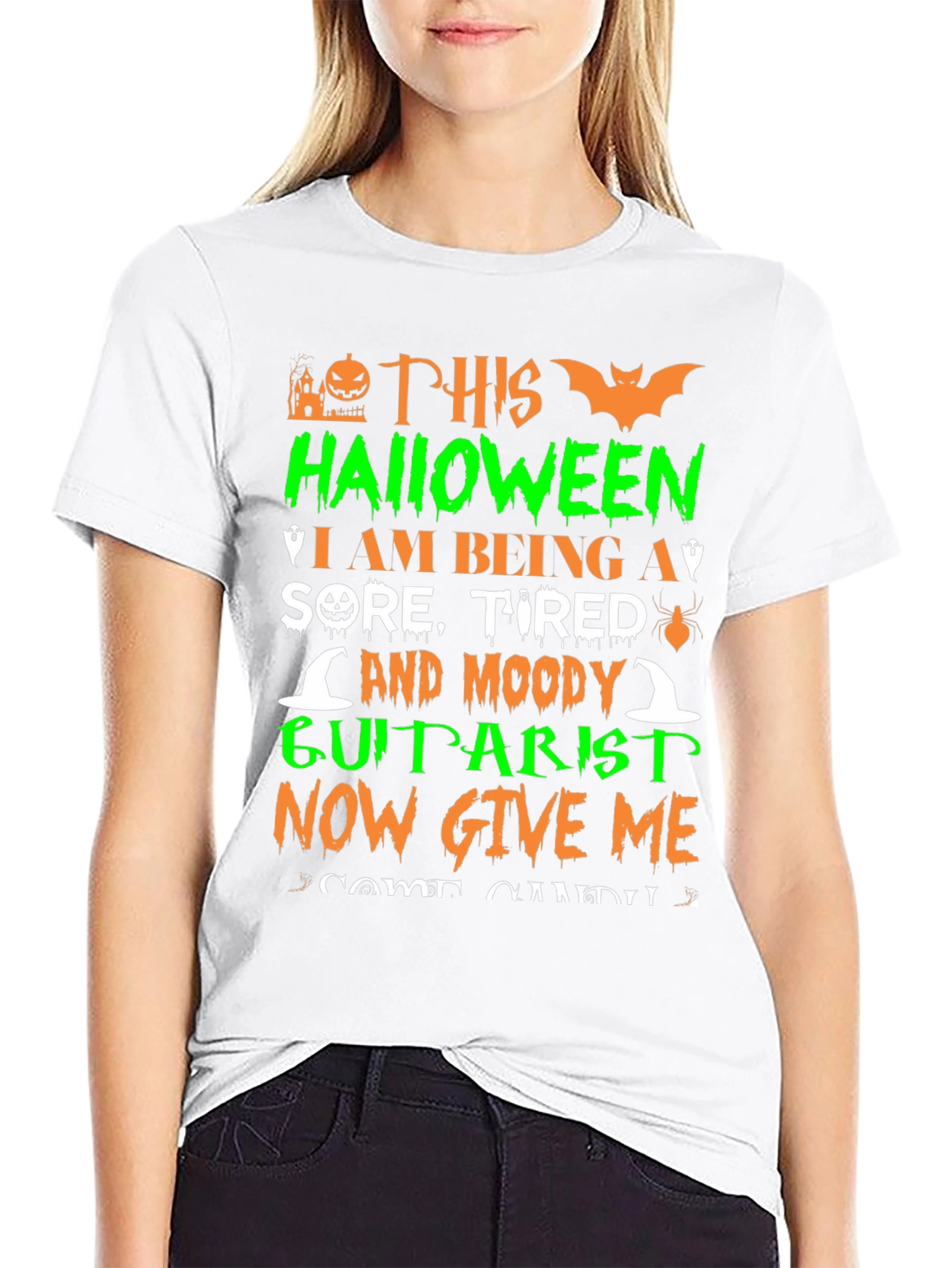 Halloween Guitarist Graphic T-Shirt