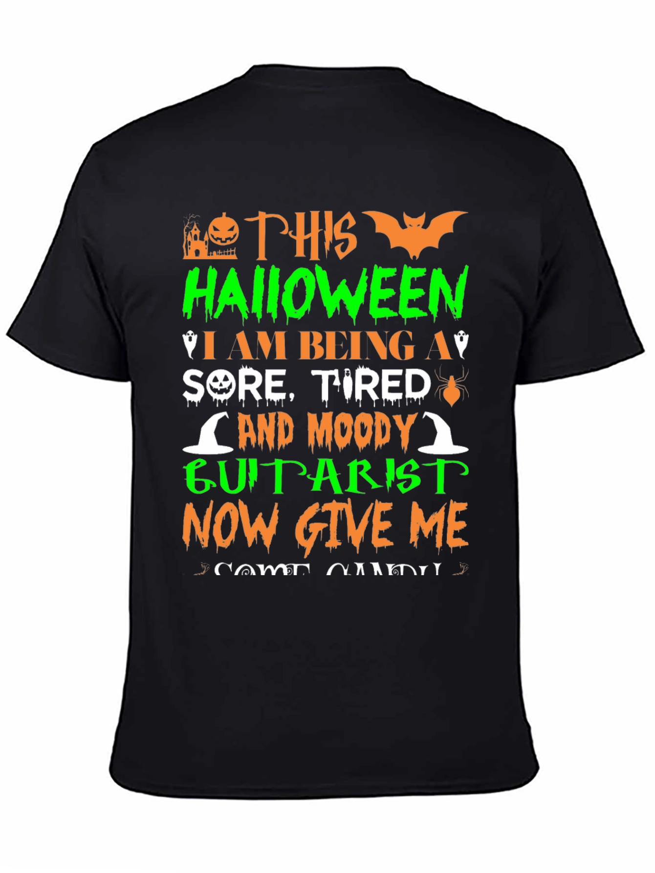 Halloween Guitarist Graphic T-Shirt