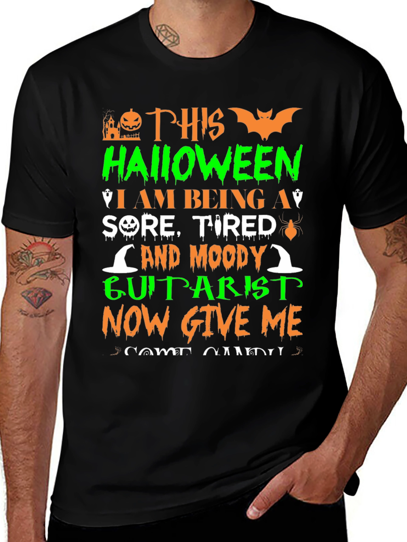 Halloween Guitarist Graphic T-Shirt