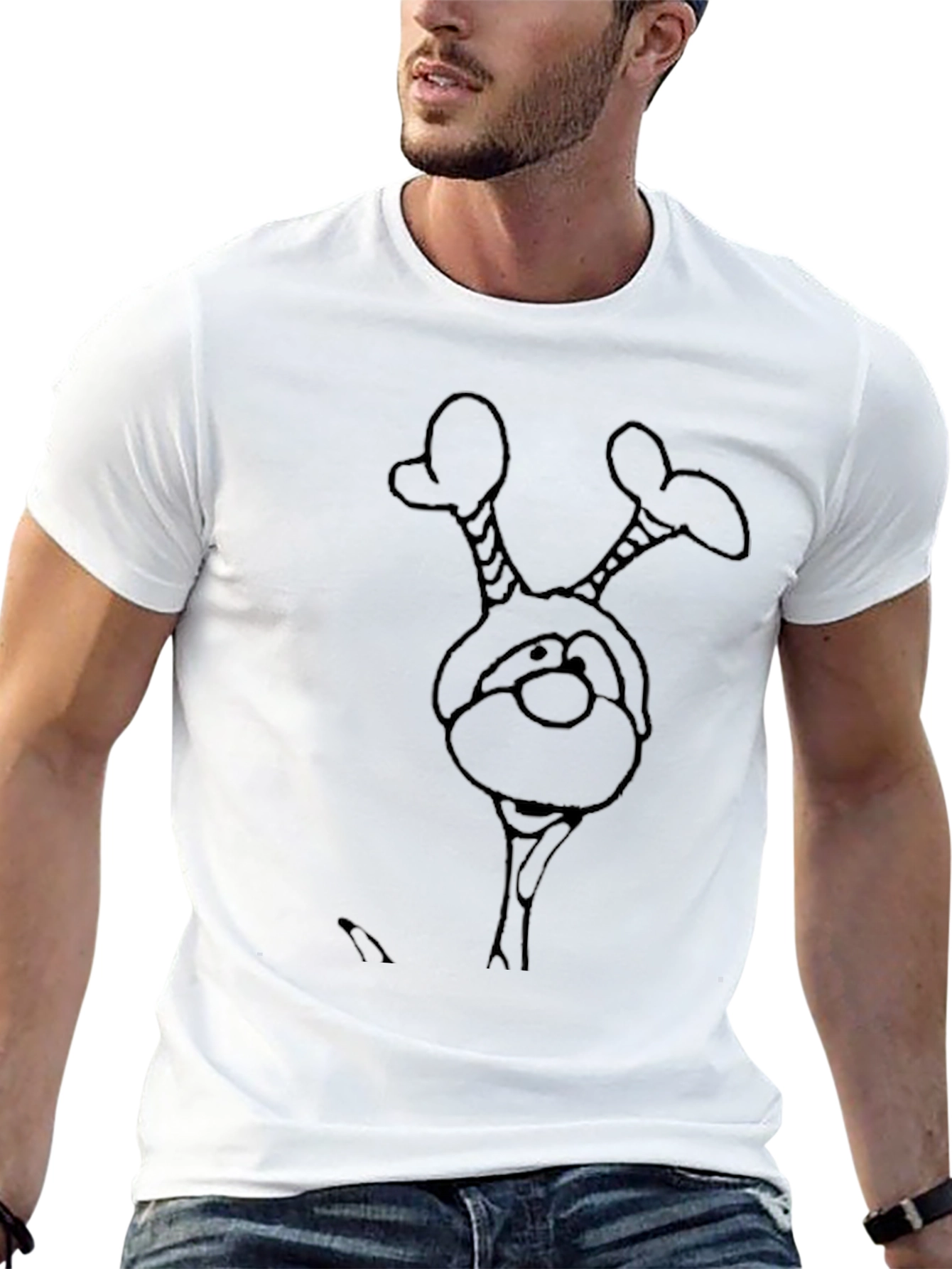 Funny Cartoon Character Black T-Shirt