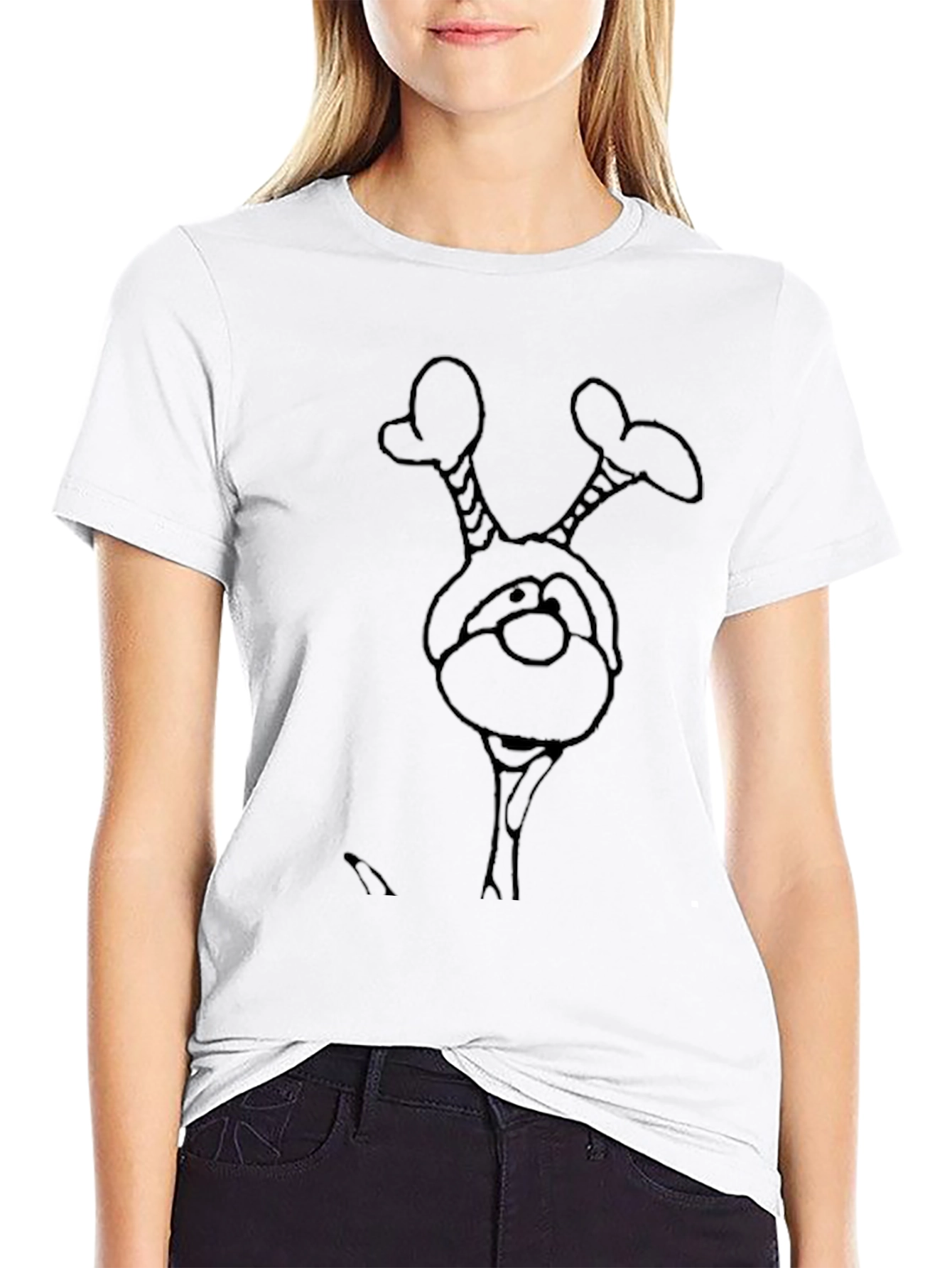 Funny Cartoon Character Black T-Shirt