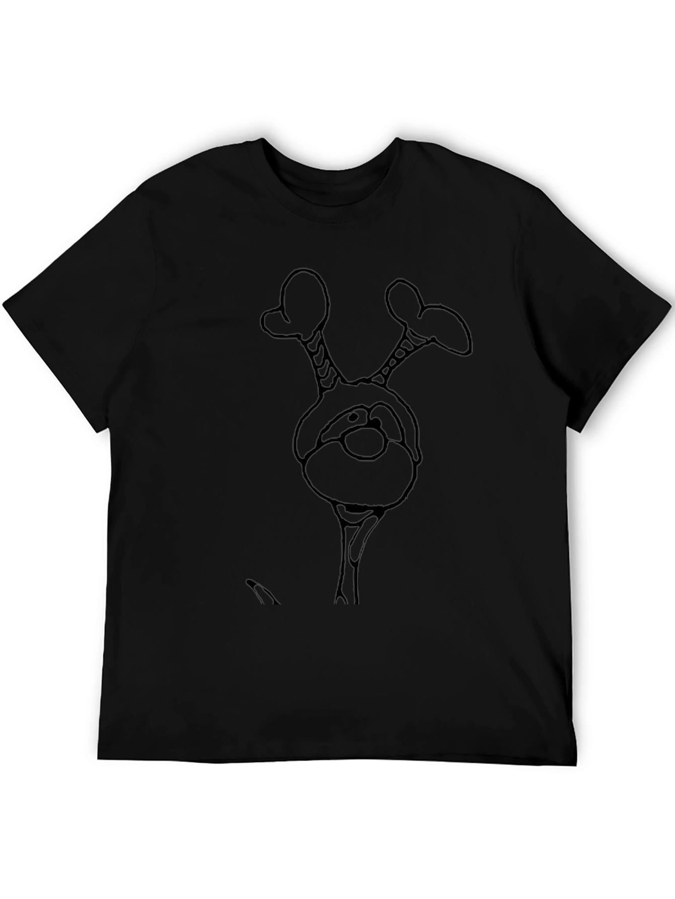 Funny Cartoon Character Black T-Shirt