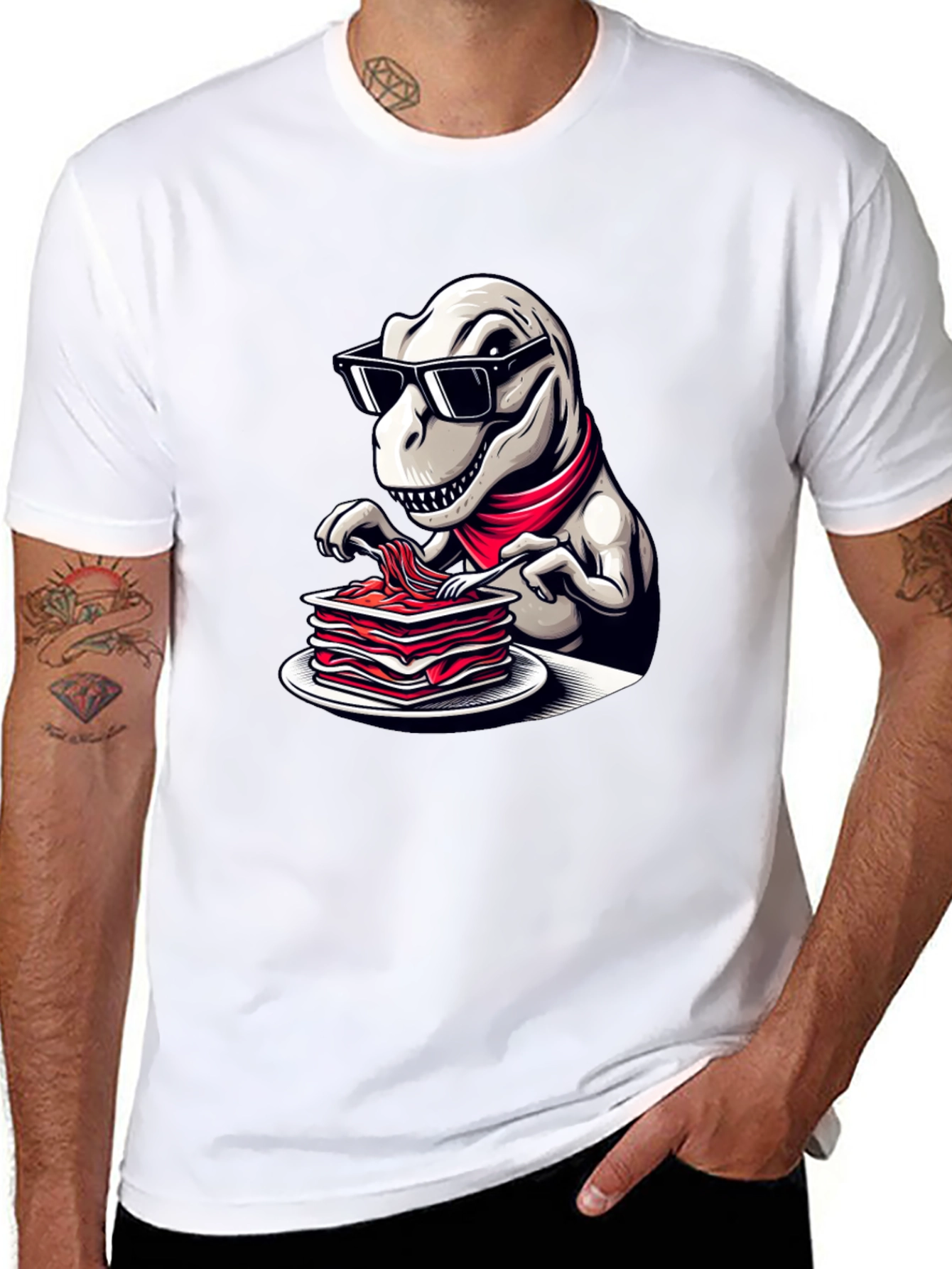 Cool Dino Lasagna Graphic Tee