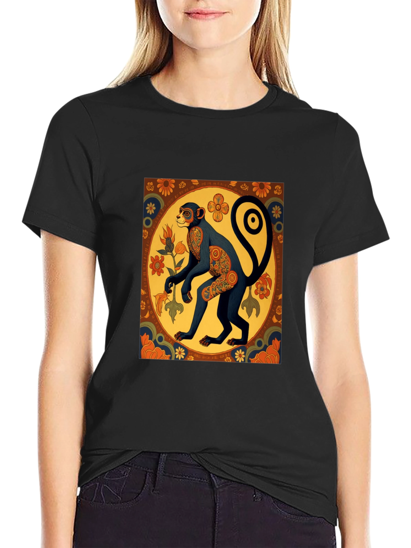 Retro Monkey Art Graphic Tee
