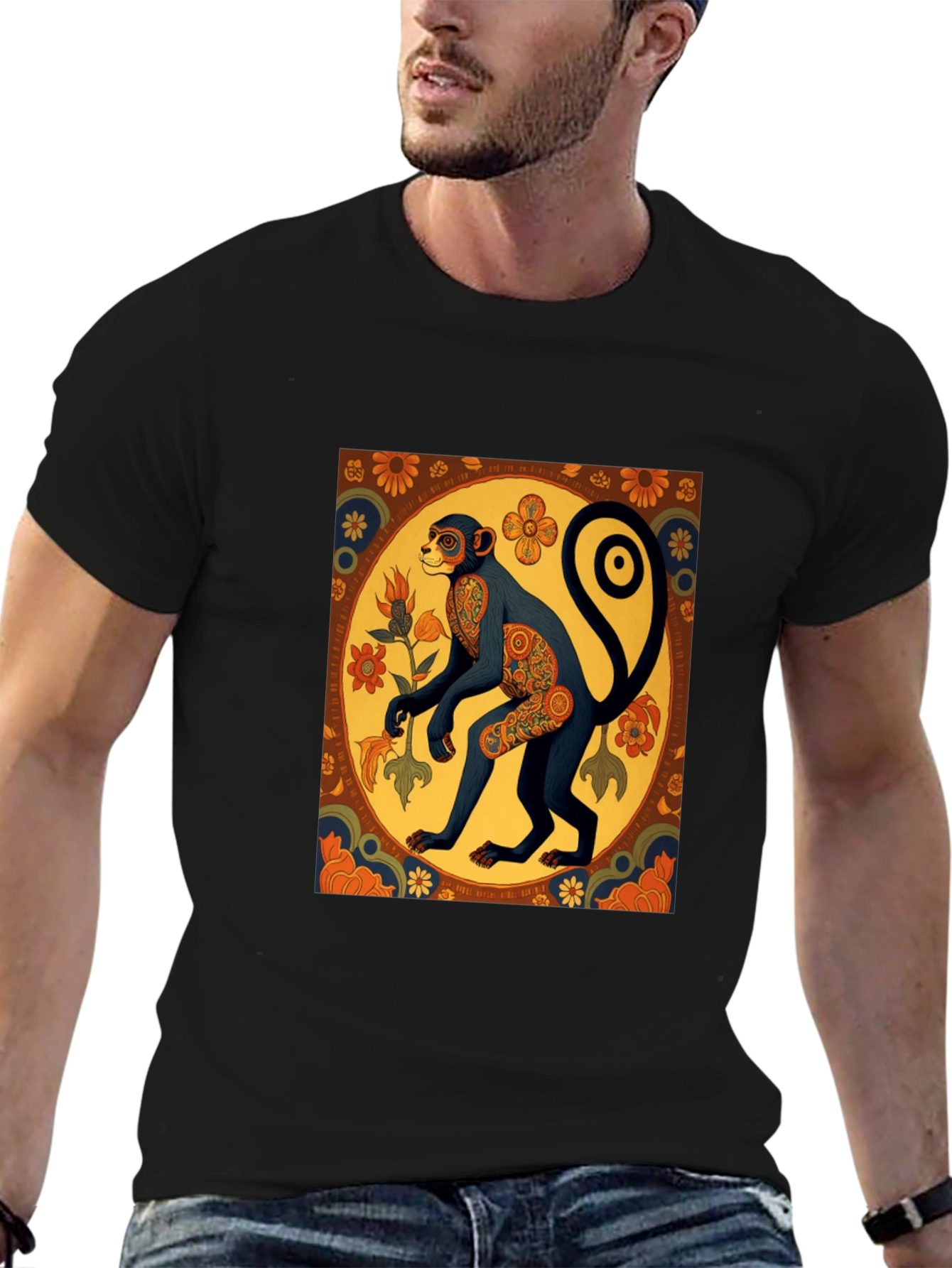 Retro Monkey Art Graphic Tee