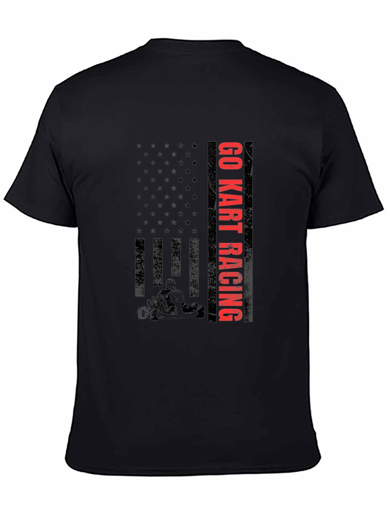 Go Kart Racing T-Shirt - American Flag Design