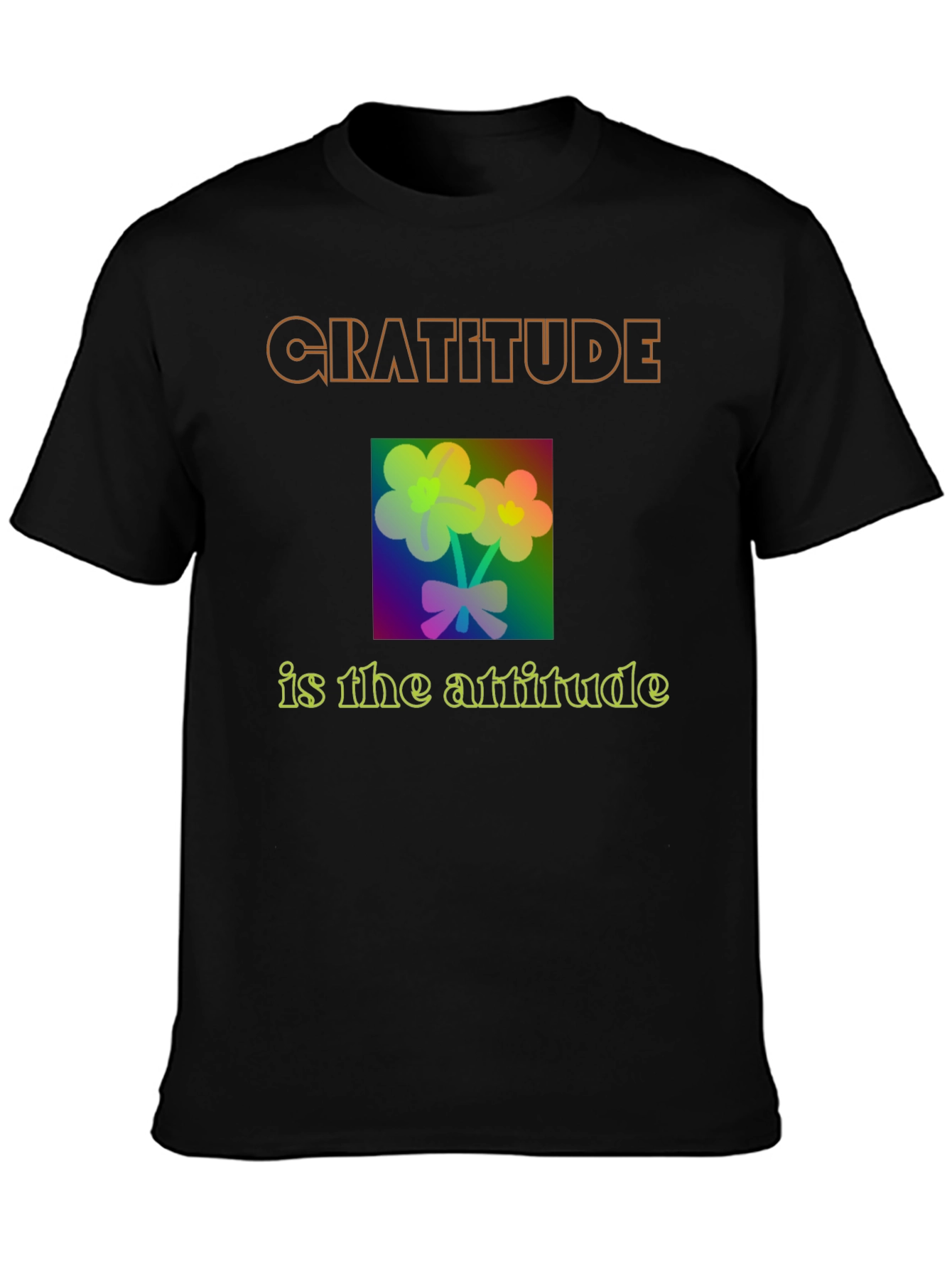 Gratitude Attitude T-Shirt - Black Graphic Tee