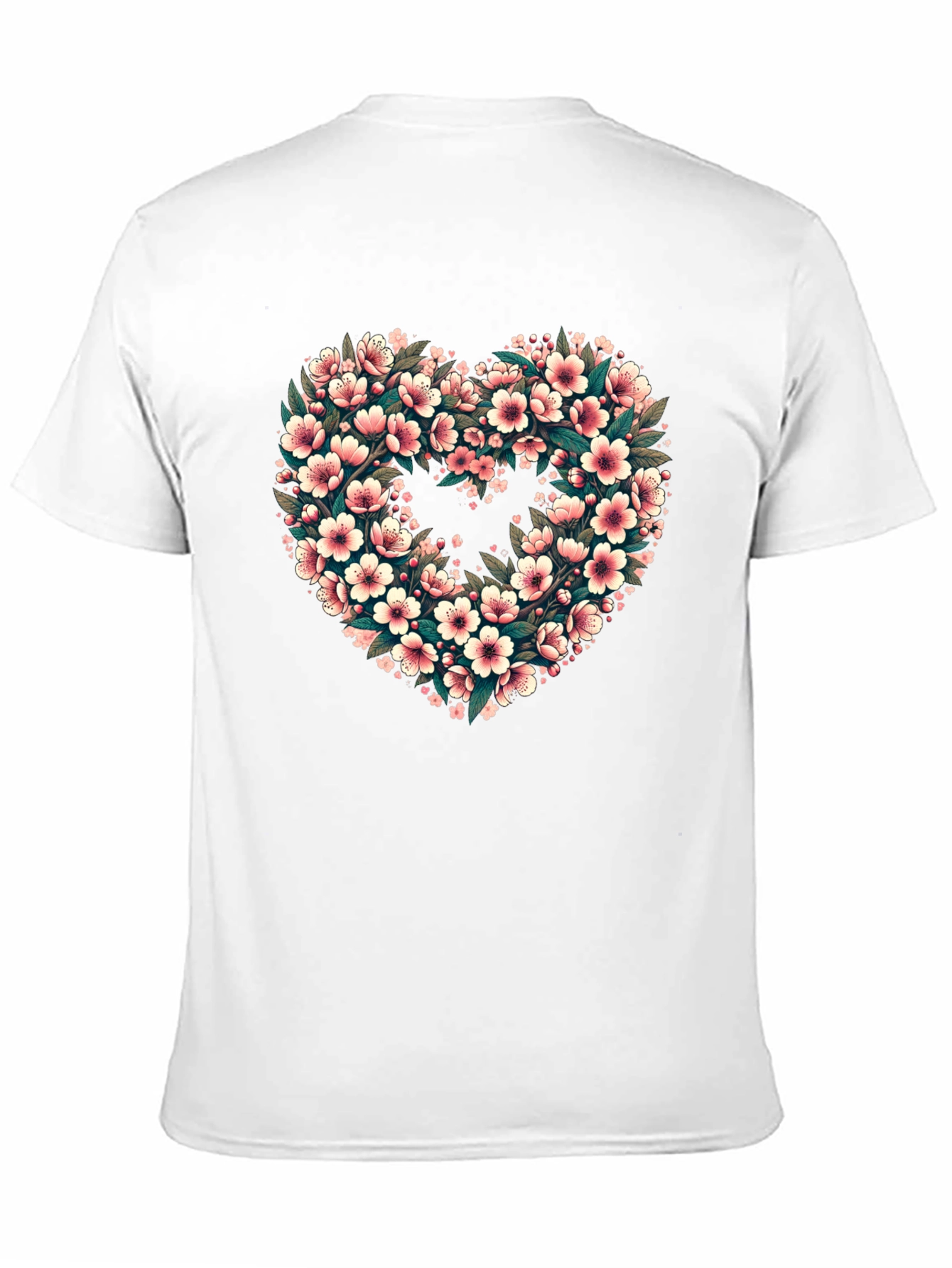 Floral Heart Tee - Black Graphic T-Shirt