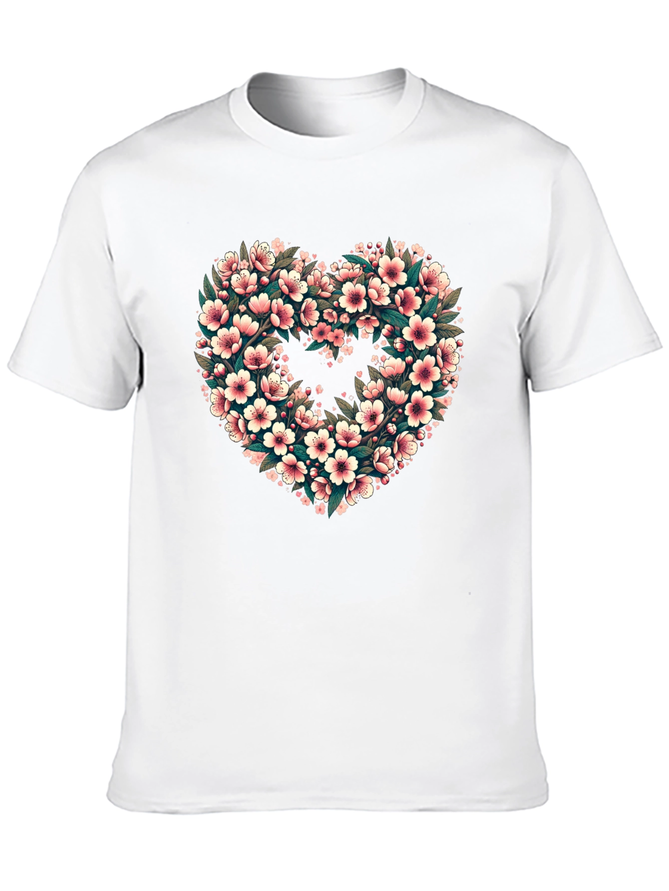 Floral Heart Tee - Black Graphic T-Shirt