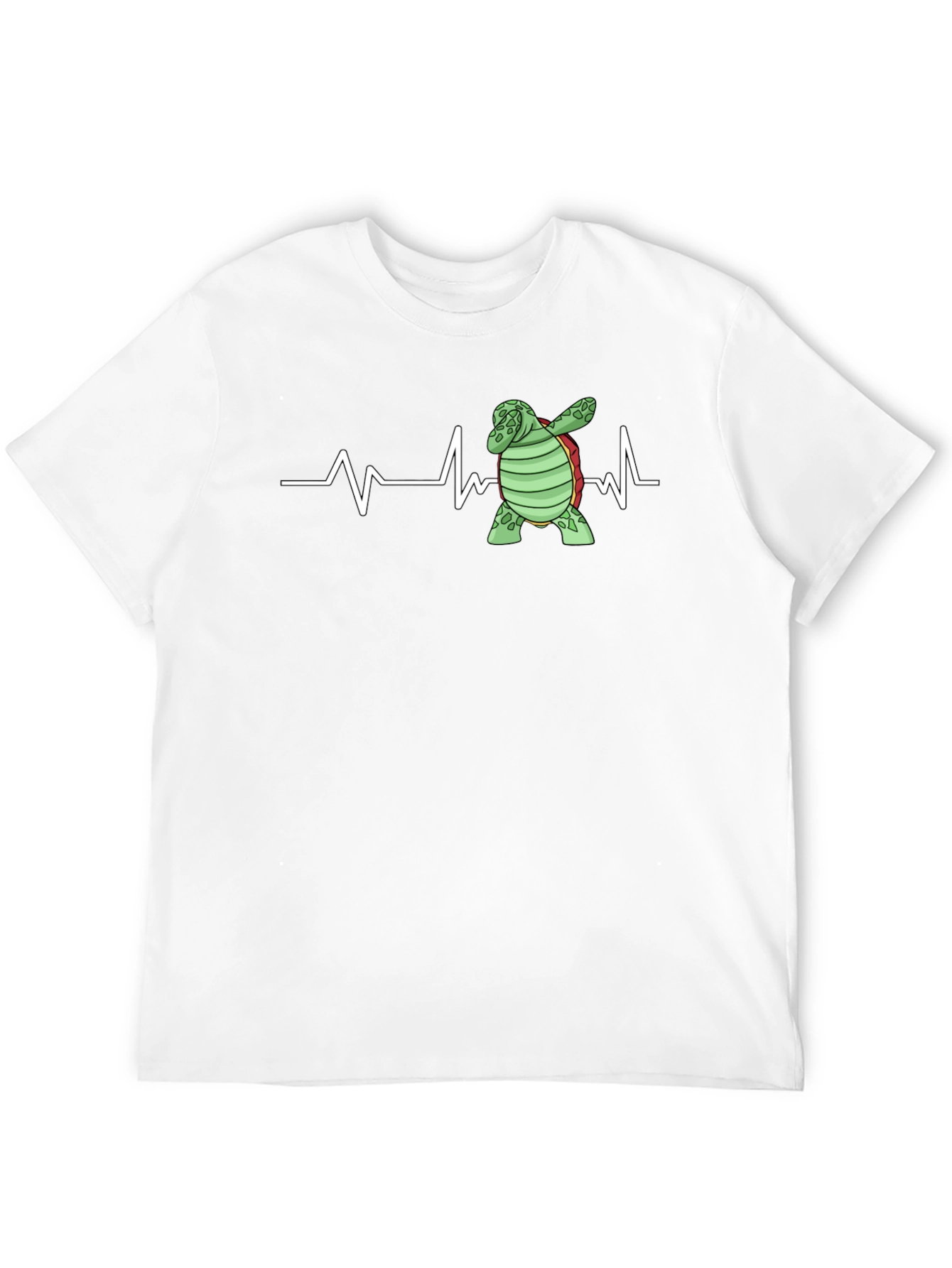 Dabbing Turtle Heartbeat T-Shirt - Black