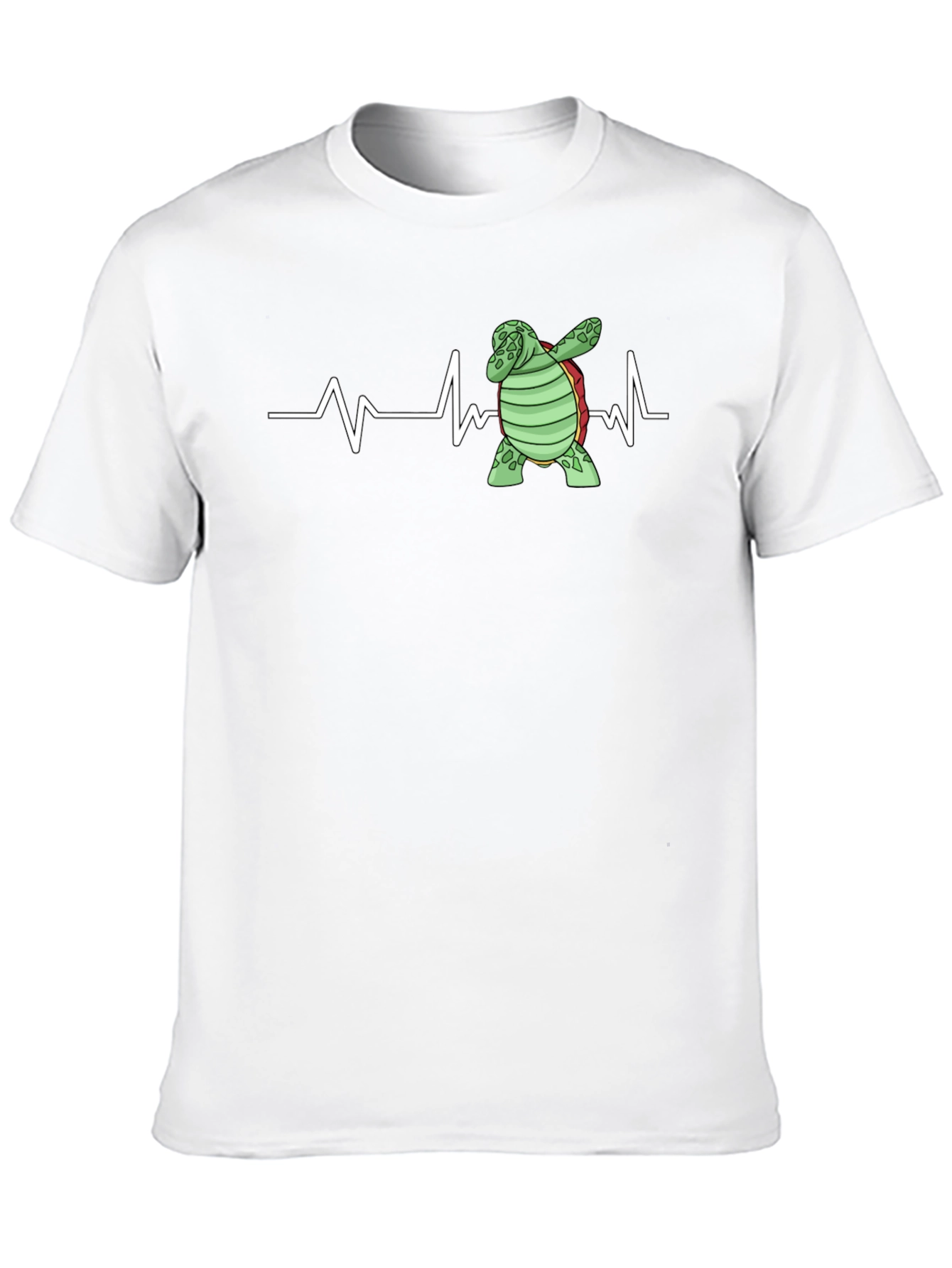 Dabbing Turtle Heartbeat T-Shirt - Black