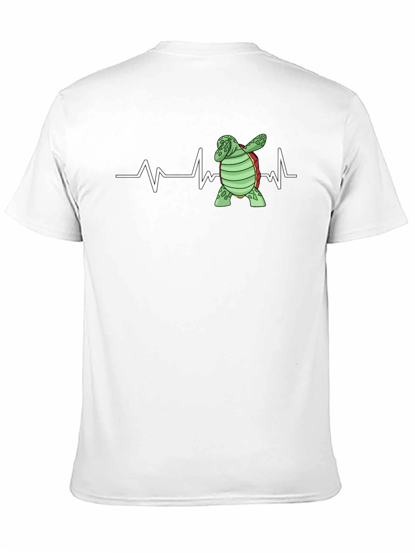 Dabbing Turtle Heartbeat T-Shirt - Black