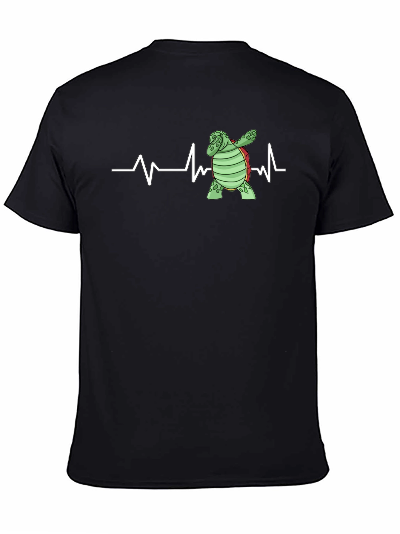 Dabbing Turtle Heartbeat T-Shirt - Black