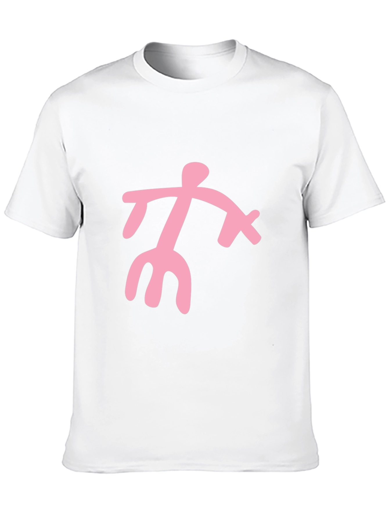 Black T-Shirt with Pink Abstract Figure Graphic