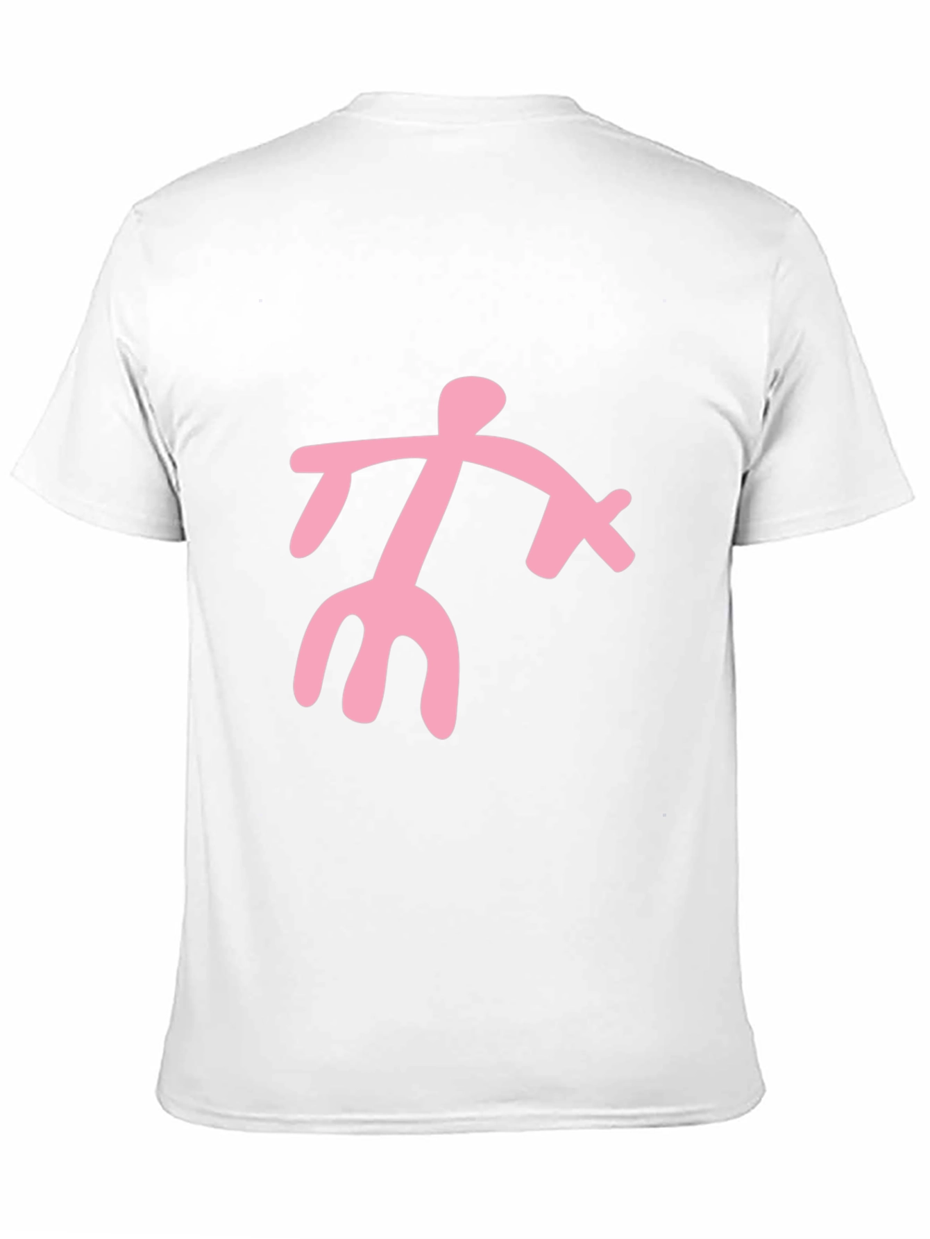 Black T-Shirt with Pink Abstract Figure Graphic