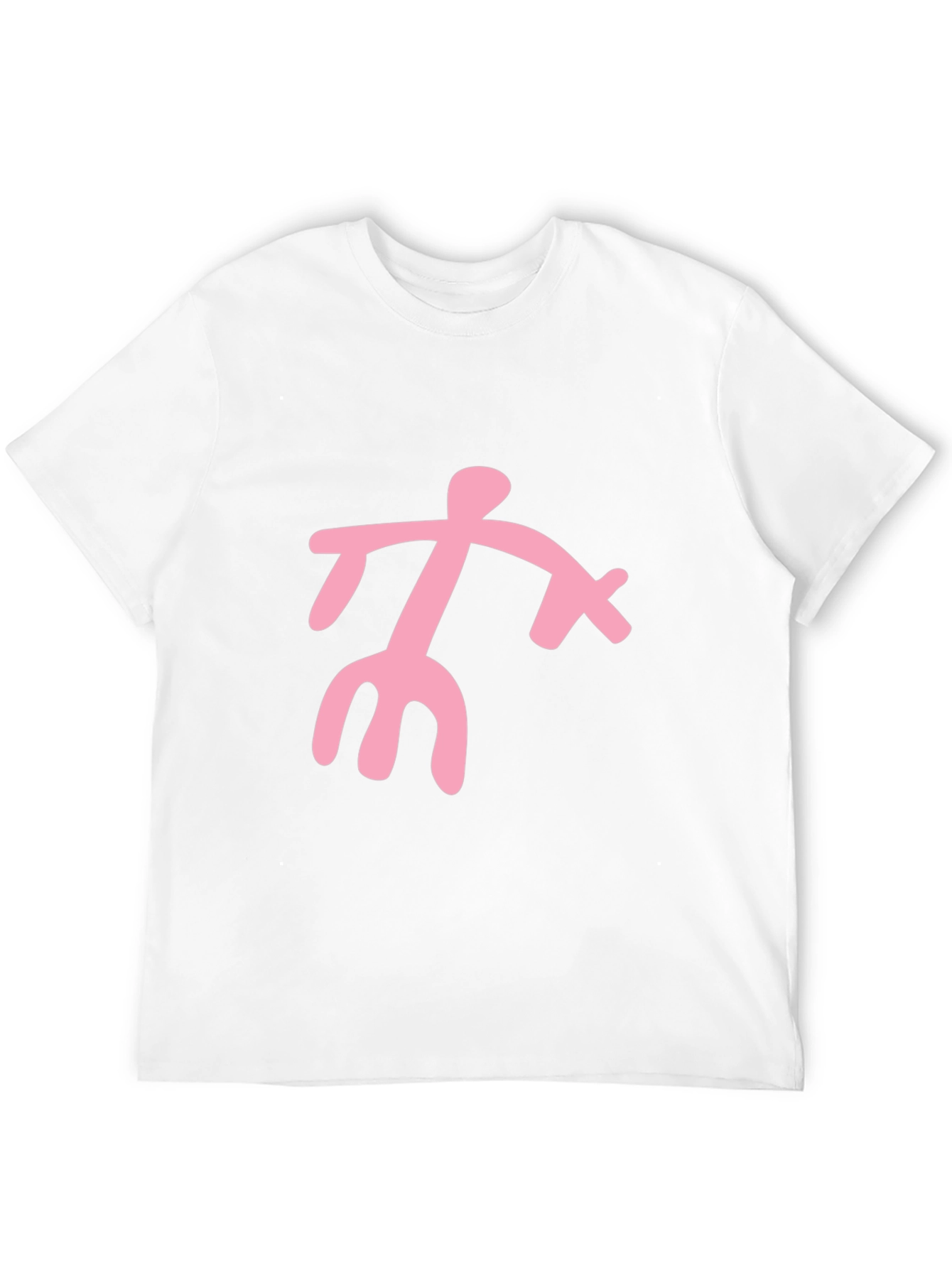 Black T-Shirt with Pink Abstract Figure Graphic