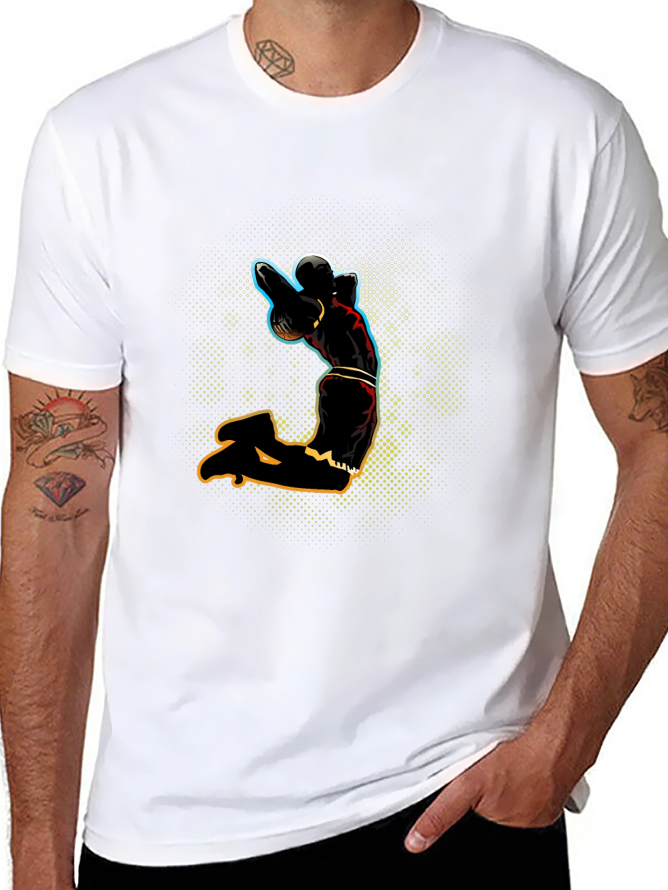Black T-Shirt with Sport Graphic