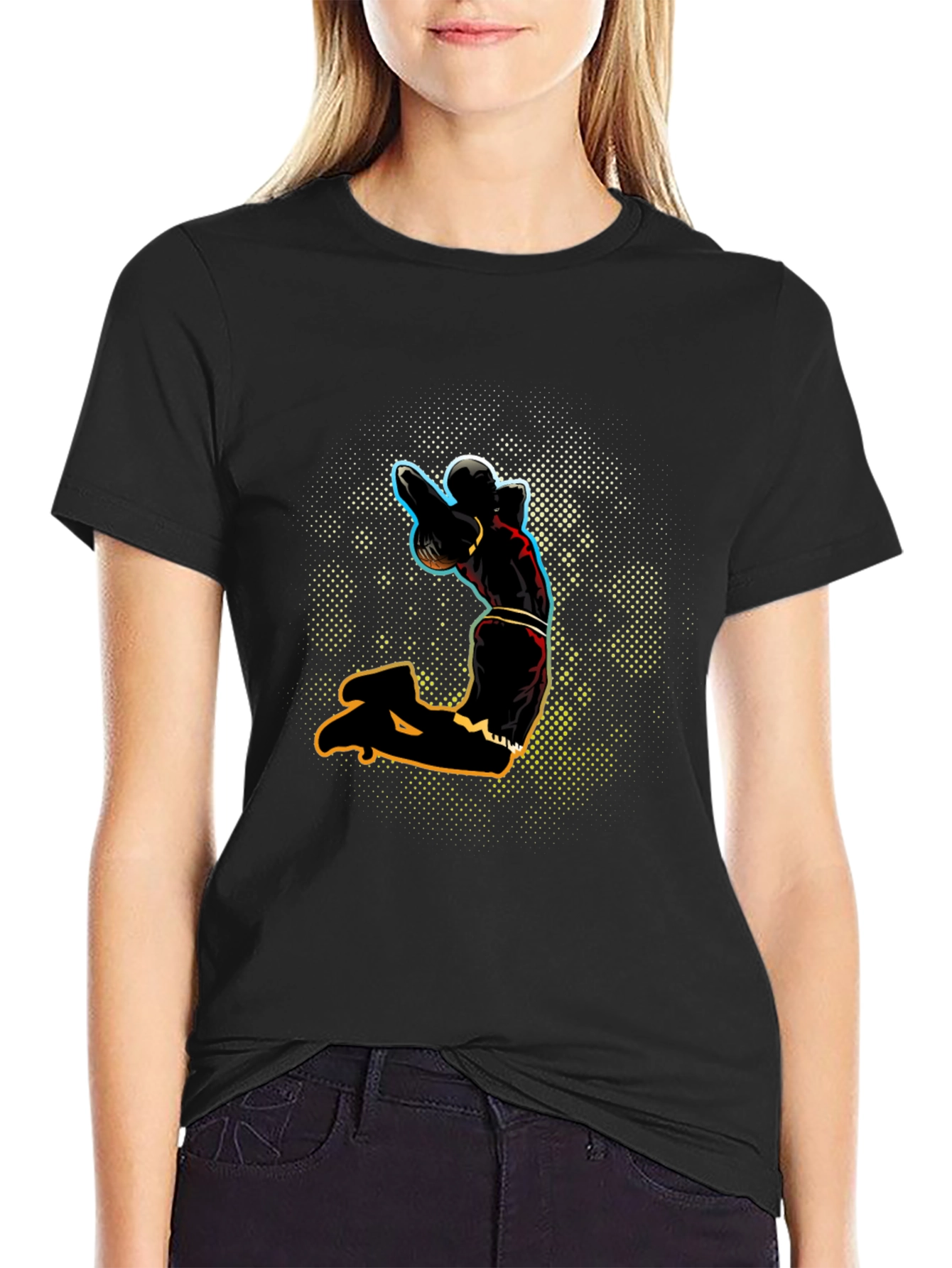 Black T-Shirt with Sport Graphic