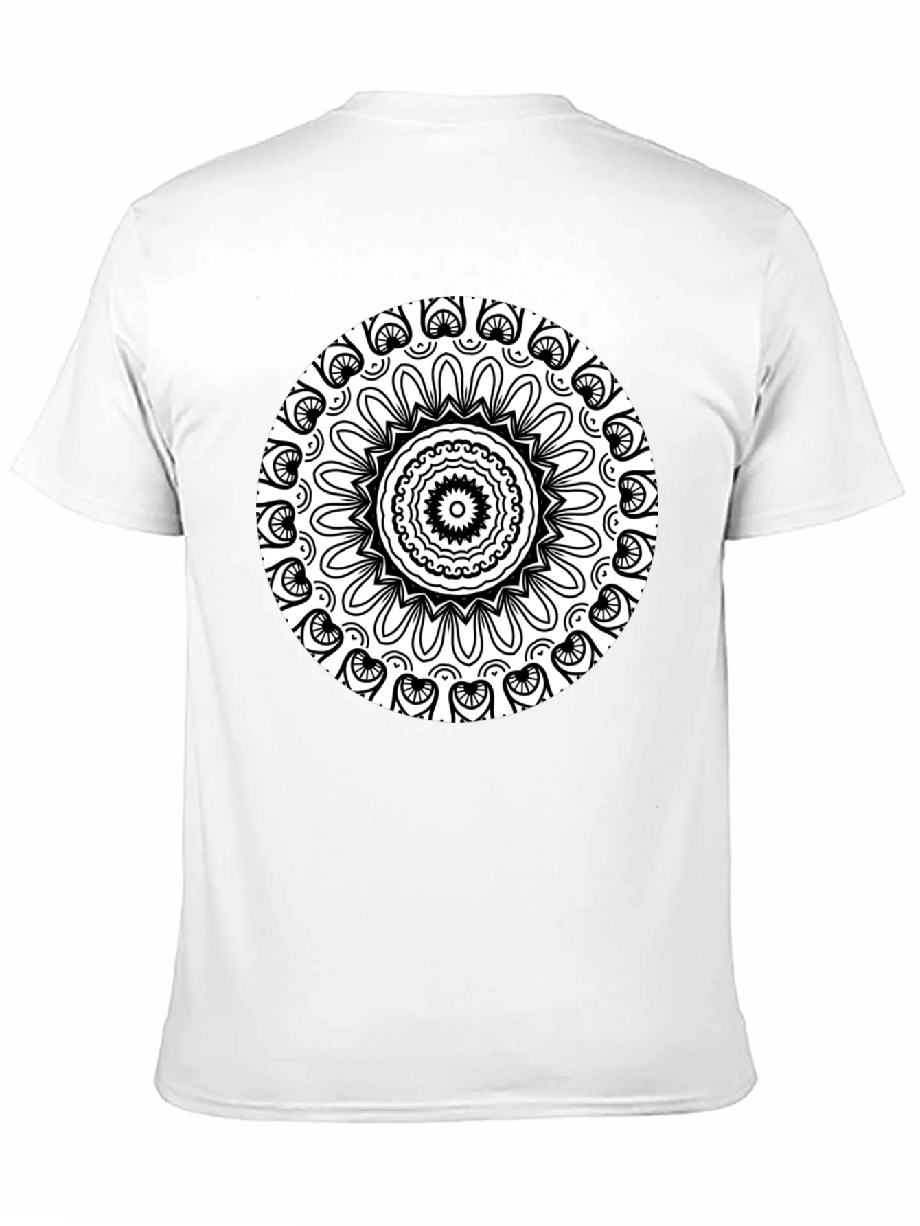 Black T-Shirt with Intricate Mandala Design