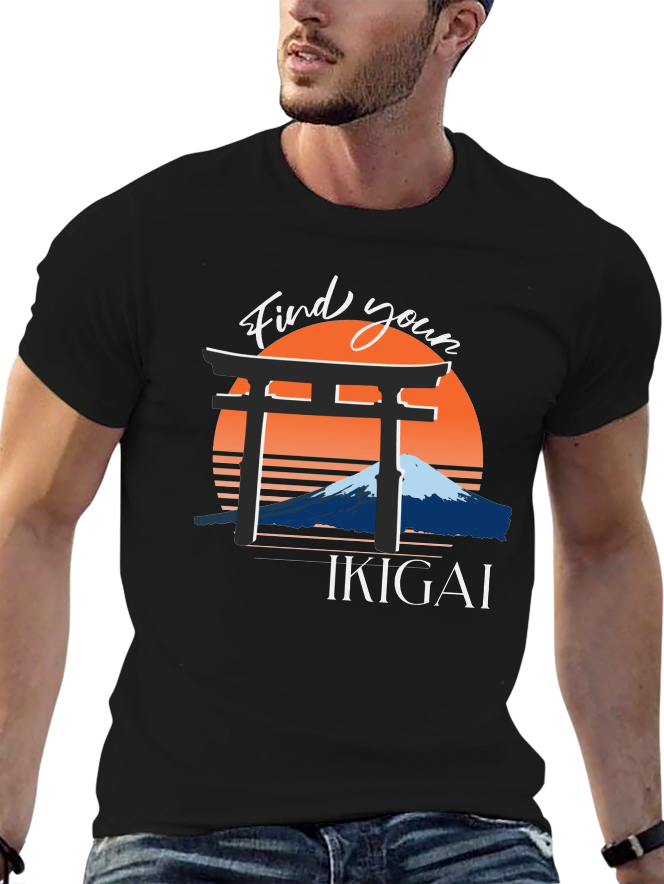 Find Your Ikigai T-Shirt - Japanese Mountain Design