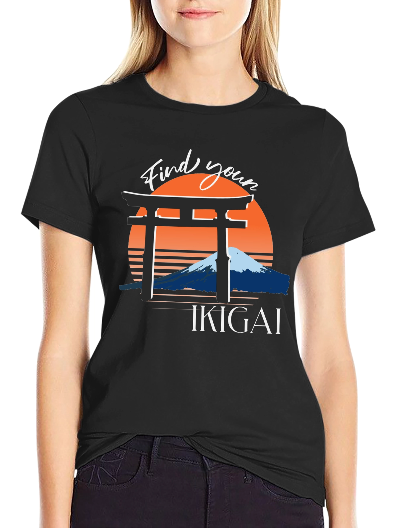 Find Your Ikigai T-Shirt - Japanese Mountain Design
