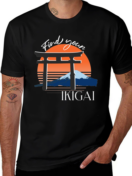 Find Your Ikigai T-Shirt - Japanese Mountain Design