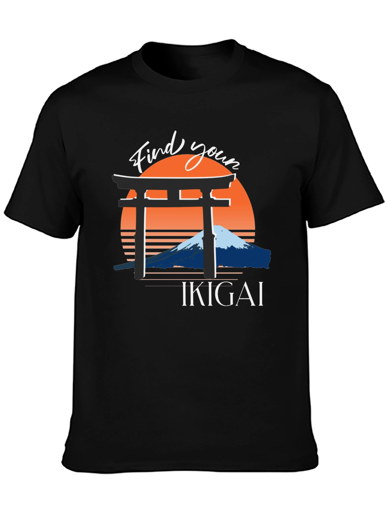 Find Your Ikigai T-Shirt - Japanese Mountain Design