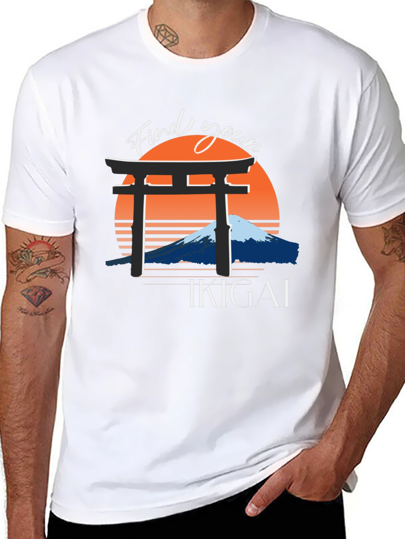 Find Your Ikigai T-Shirt - Japanese Mountain Design
