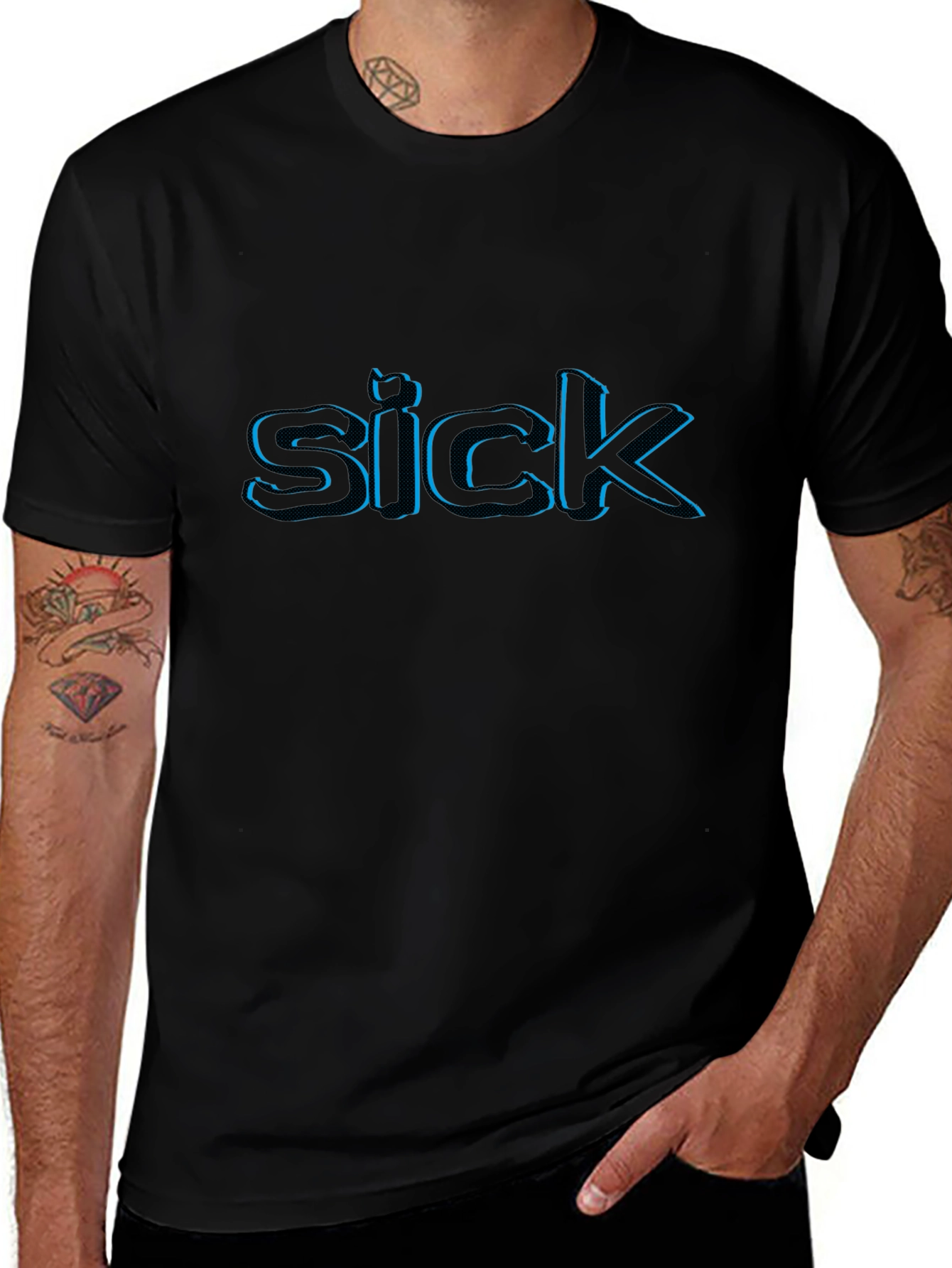 Sick Graphic T-Shirt - Mens Black Tee