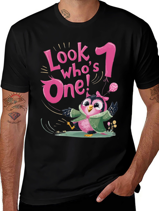 Look Whos One! 1st Birthday Owl T-Shirt